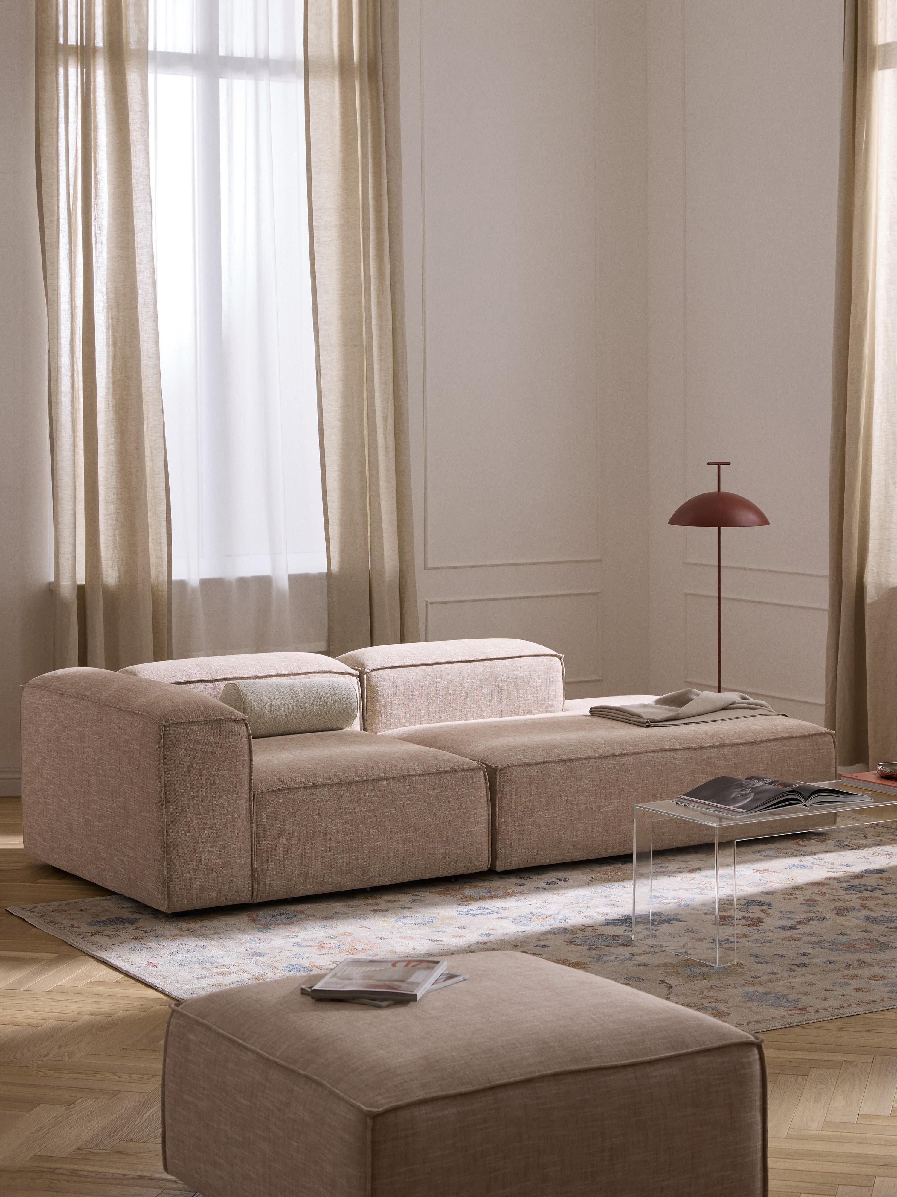 Lennon Linen Blend Modular Ottoman
