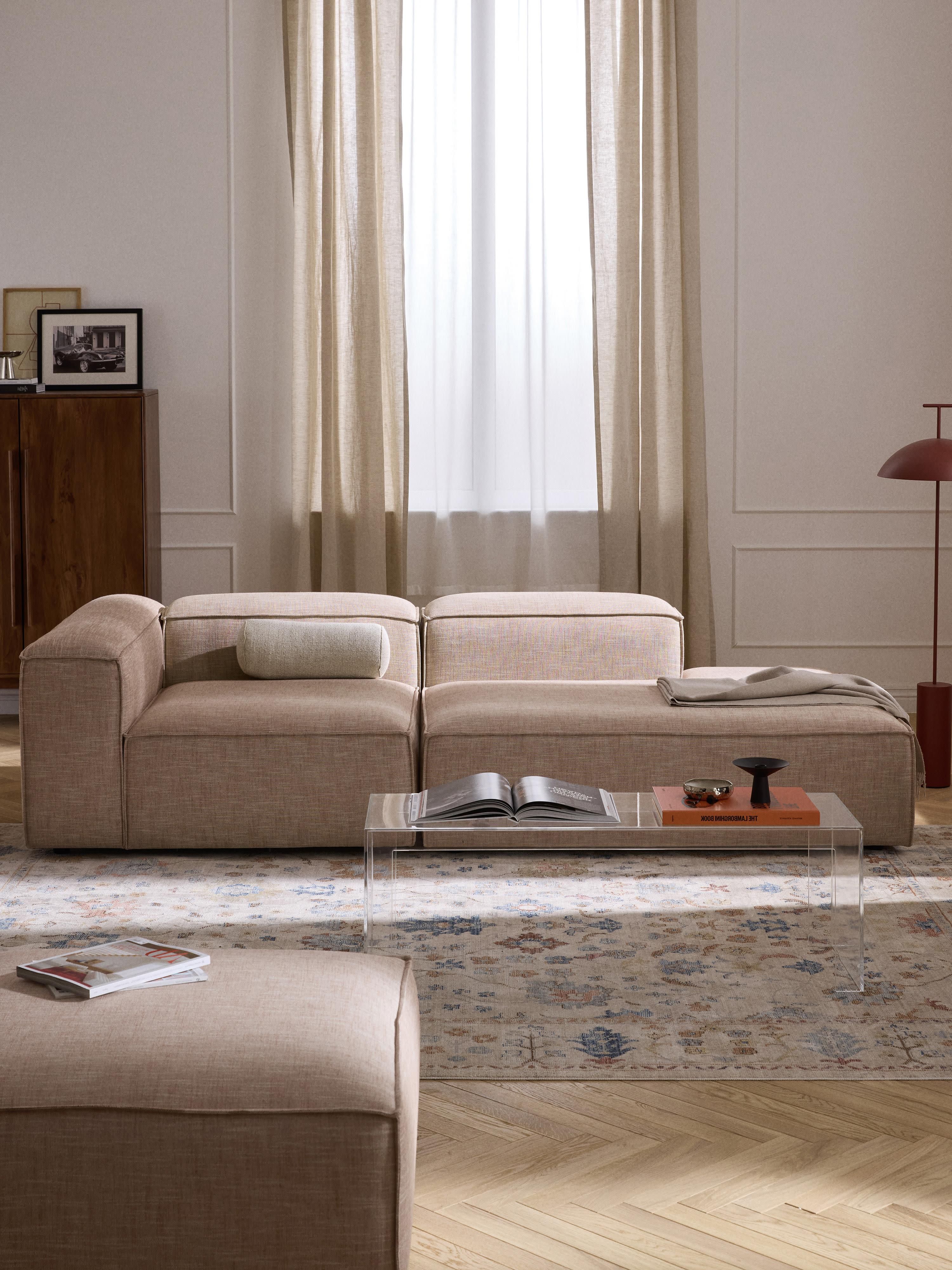 Lennon Linen Blend Modular Ottoman
