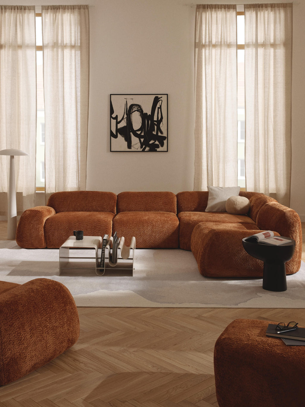 Wolke Modular Teddy Bouclé Corner Sofa (4-seater)