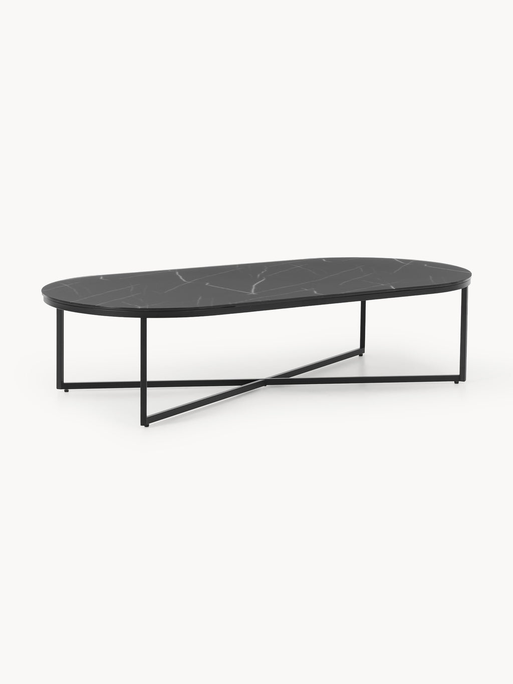 Gallery image 1 - Oval Coffee Table Antigua with Marble Effect Glass Top