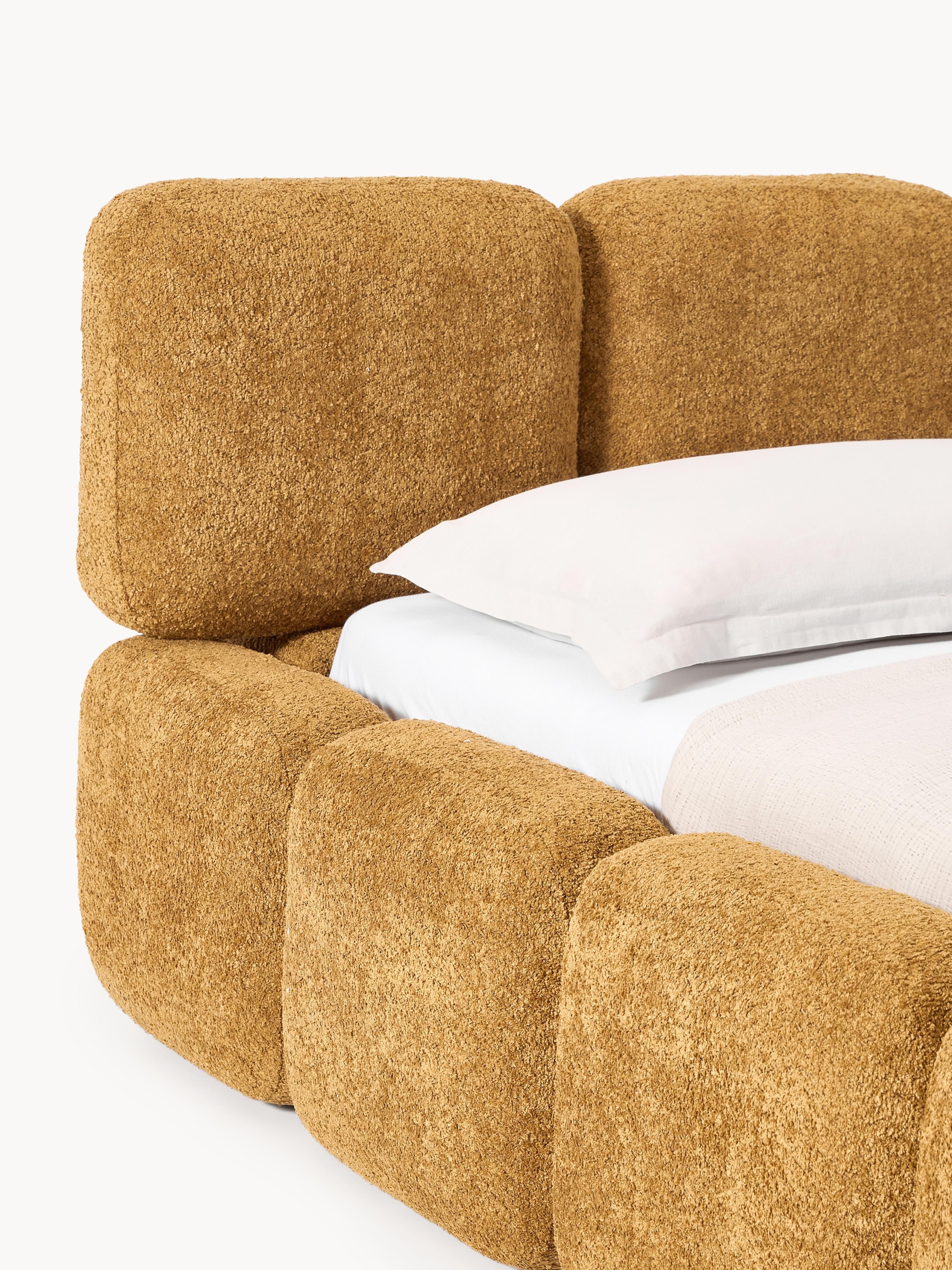 Tayla Upholstered Teddy Bouclé Bed with Storage Space