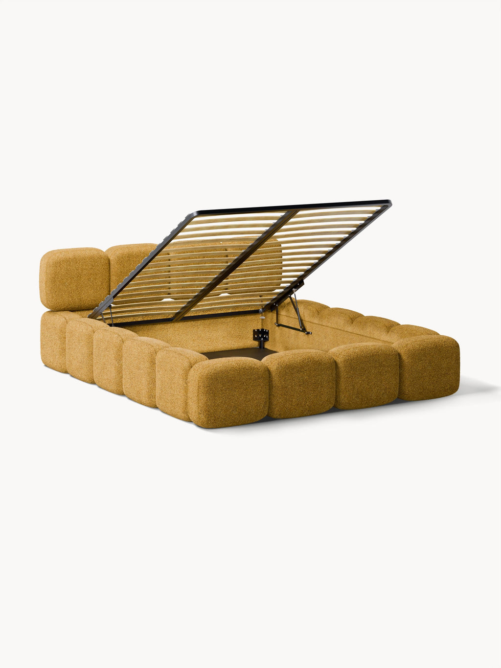 Tayla Upholstered Teddy Bouclé Bed with Storage Space