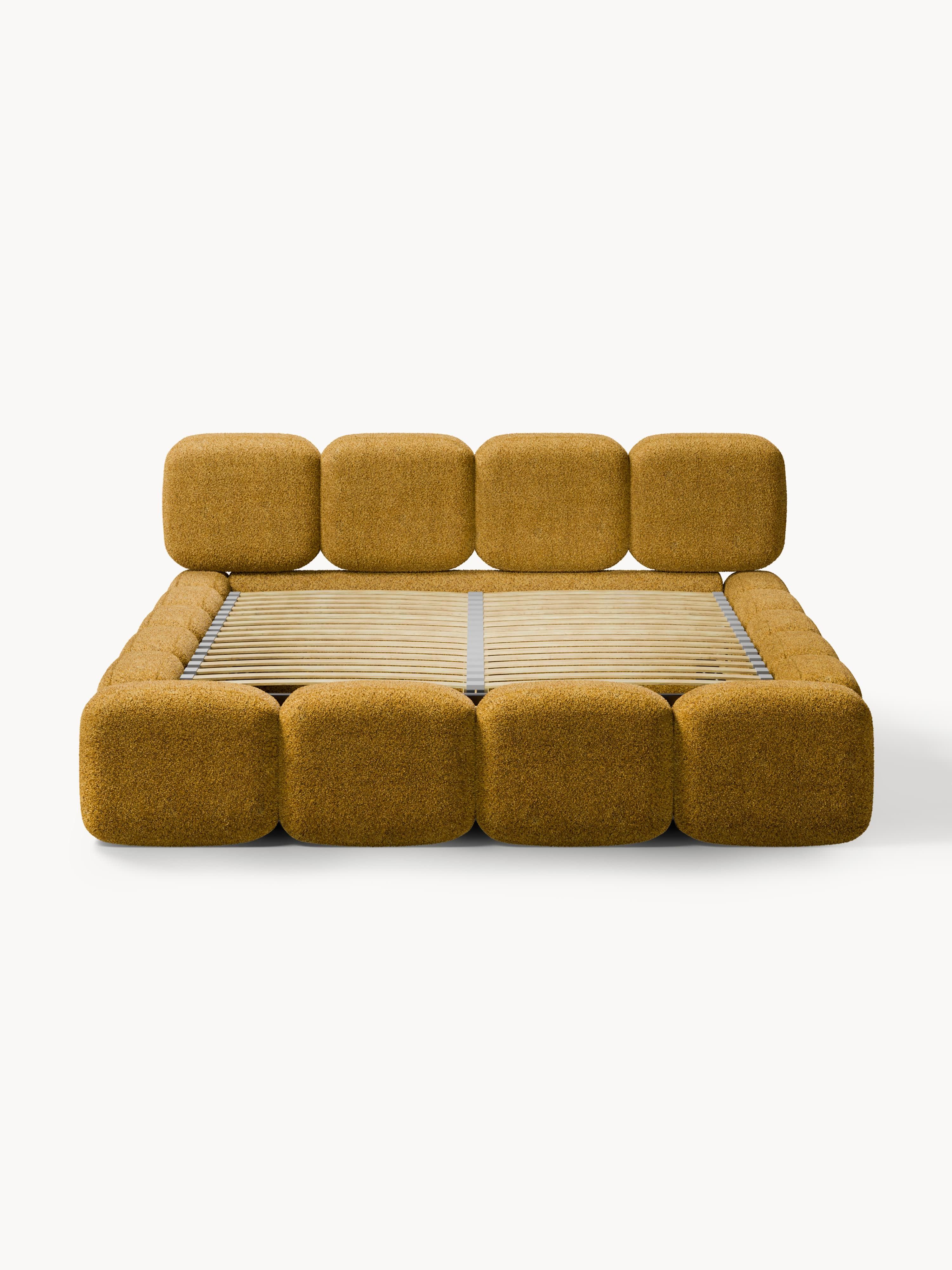 Tayla Upholstered Teddy Bouclé Bed with Storage Space
