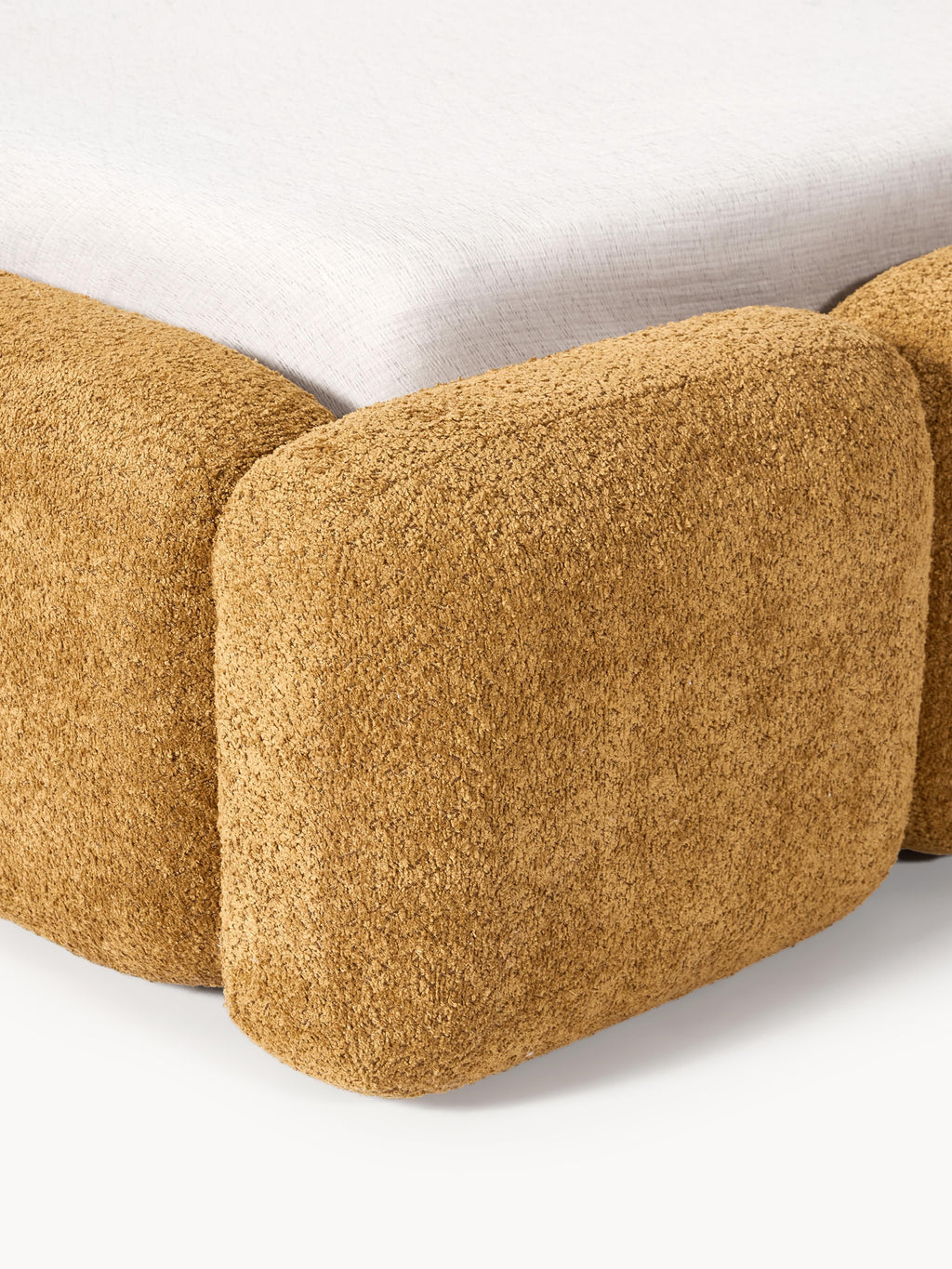 Tayla Upholstered Teddy Bouclé Bed with Storage Space