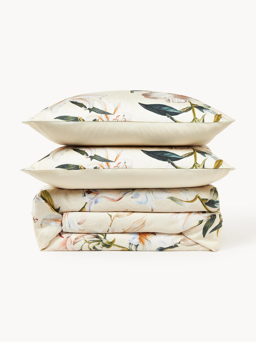 Flori Cotton Sateen Duvet Cover with Floral Print