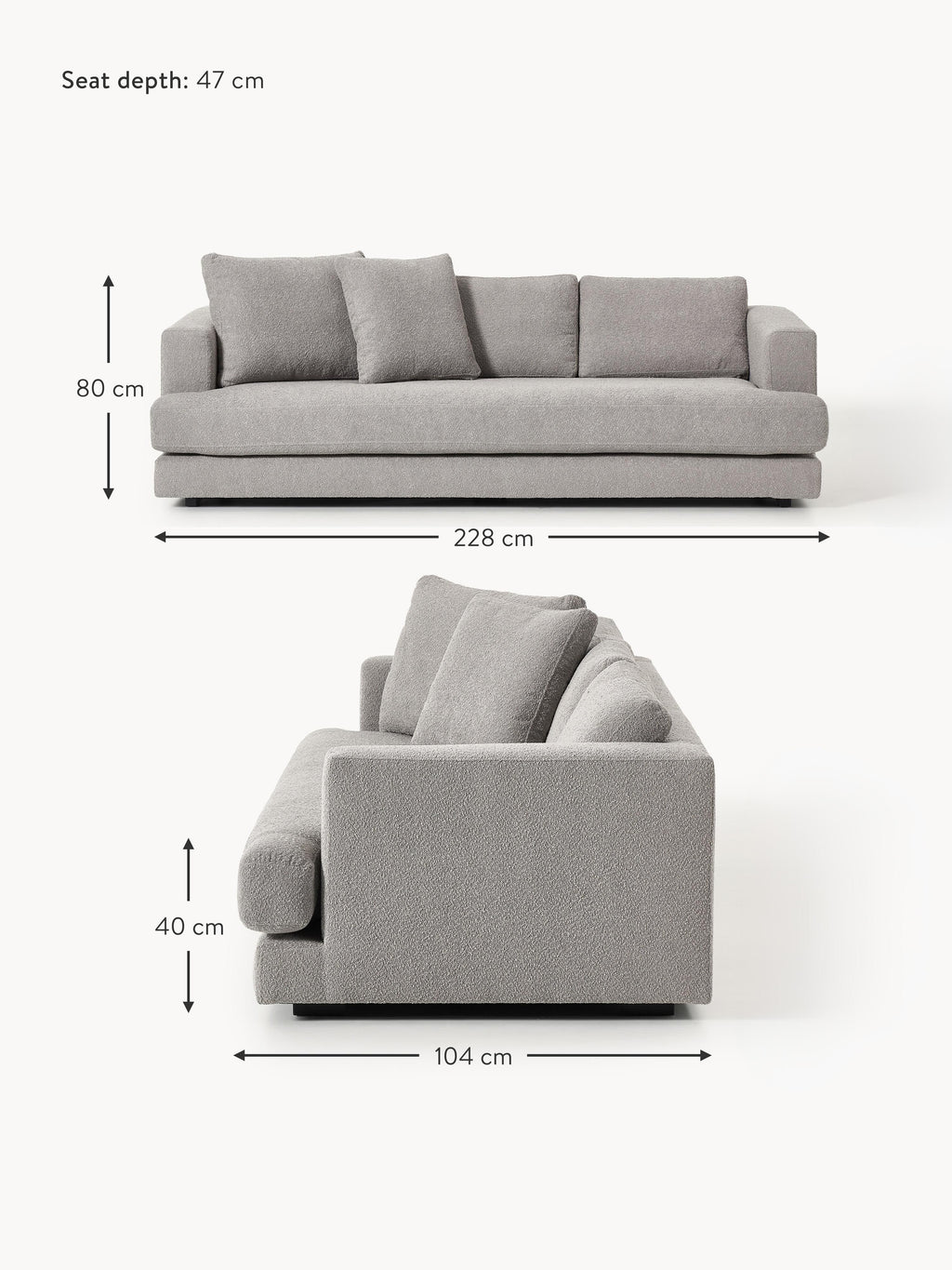 Tribeca Bouclé Sofa (3-seater)