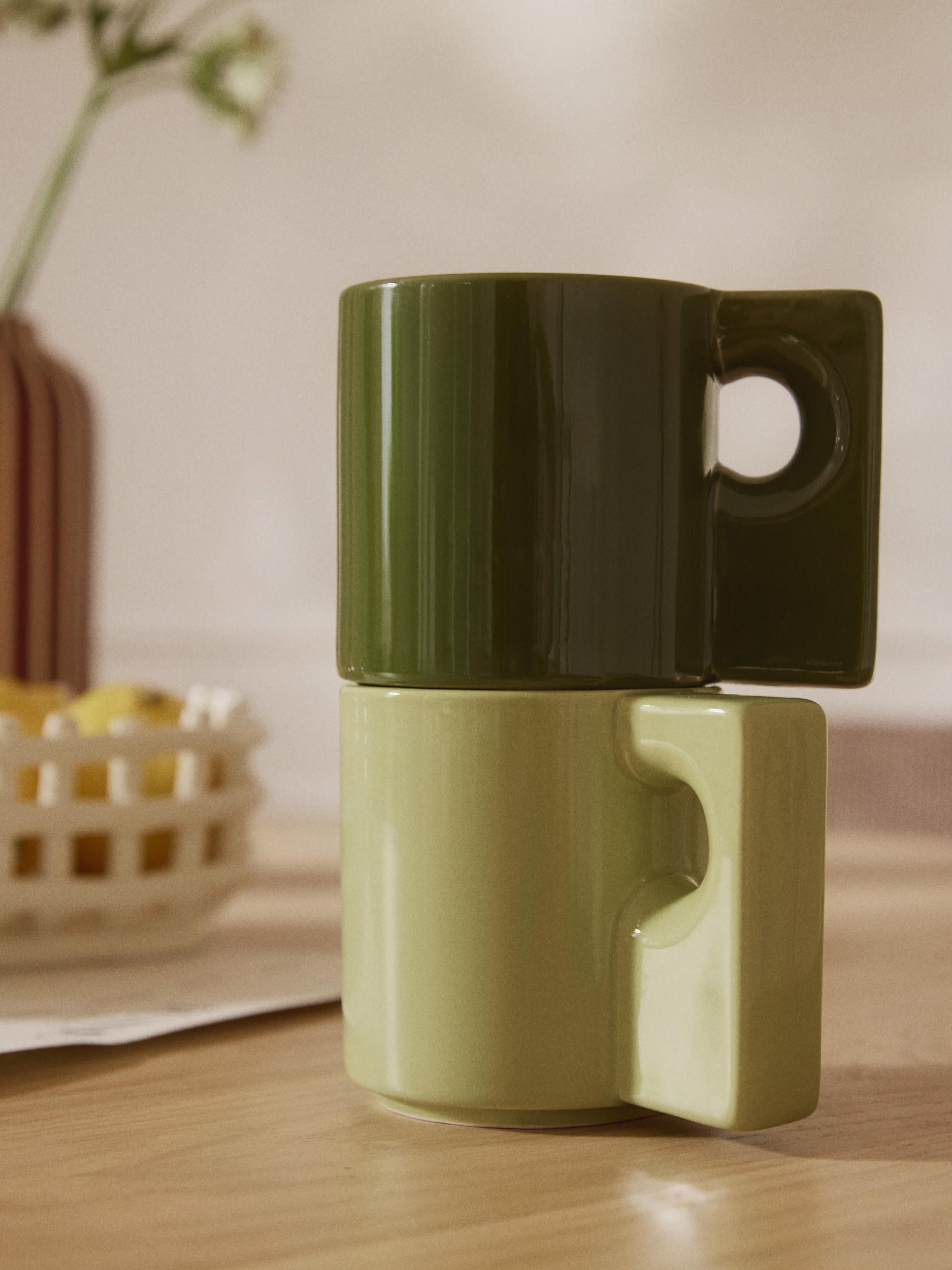 Keira Porcelain Mugs, Set of 2
