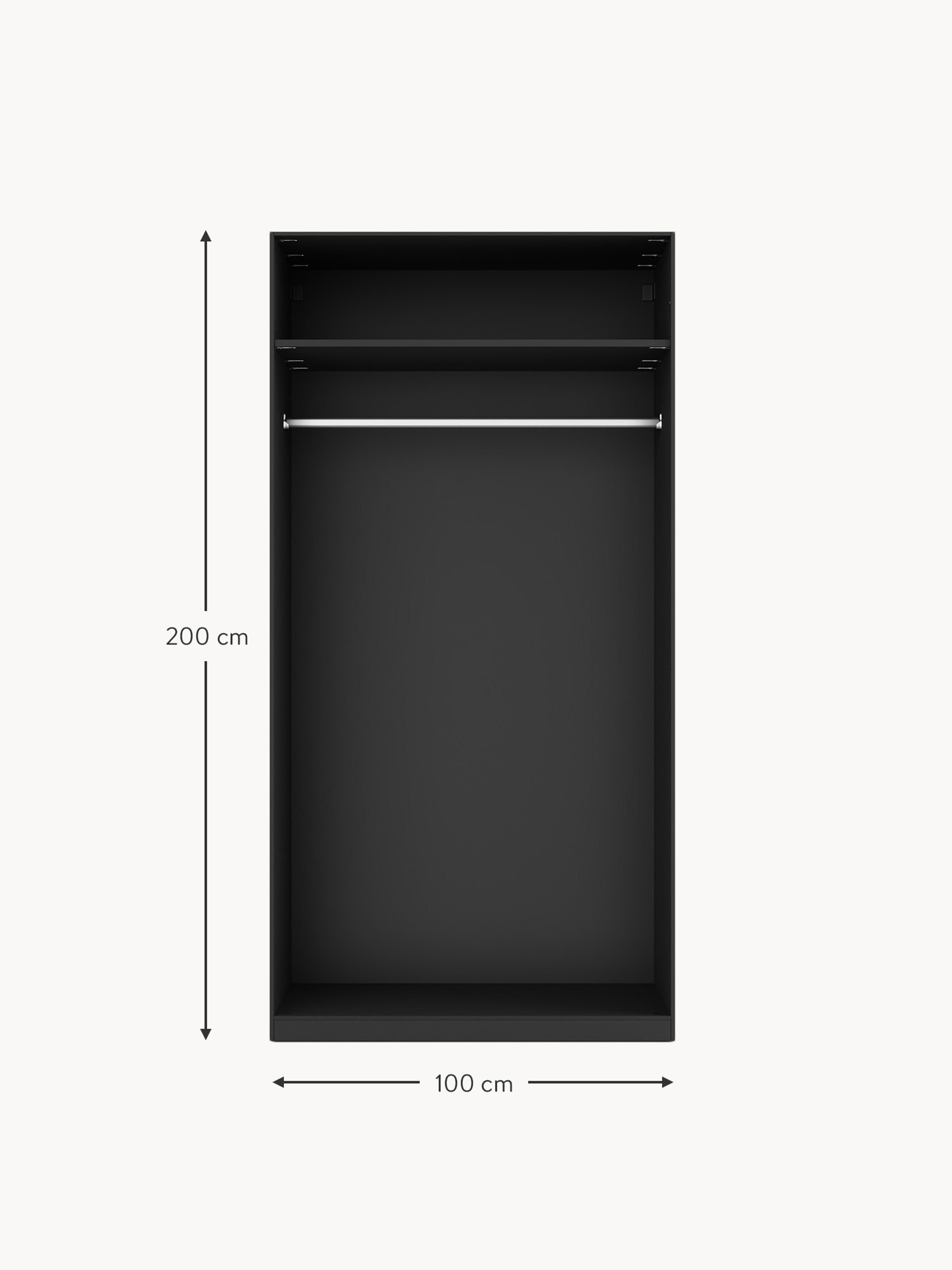 Simone Modular Hinged Door Wardrobe, 100 cm Wide, in various sizes