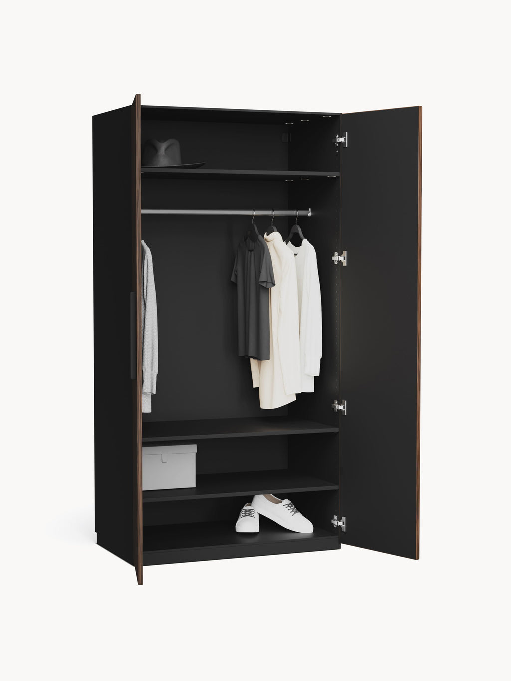 Simone Modular Hinged Door Wardrobe, 100 cm Wide, in various sizes