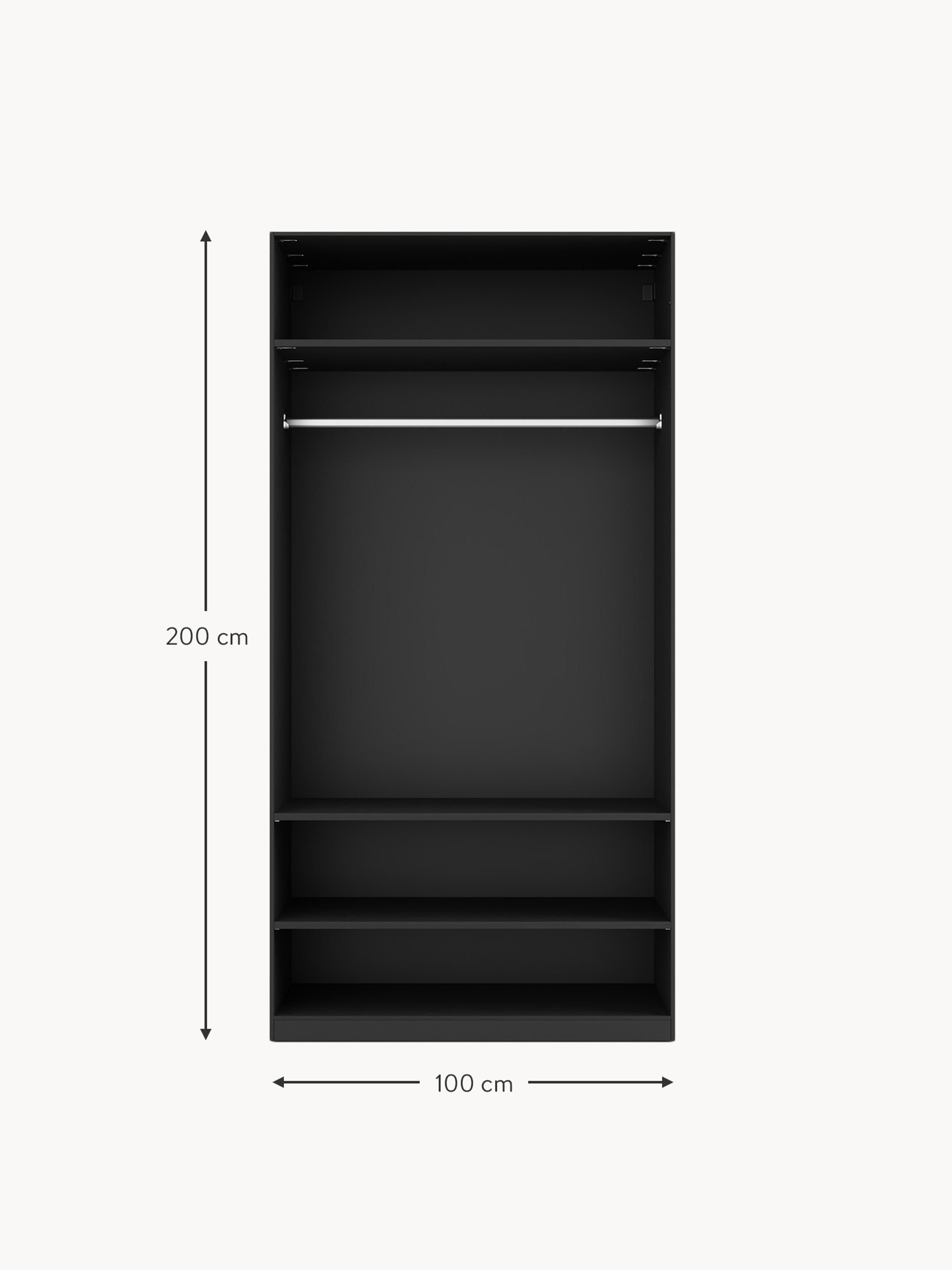 Simone Modular Hinged Door Wardrobe, 100 cm Wide, in various sizes
