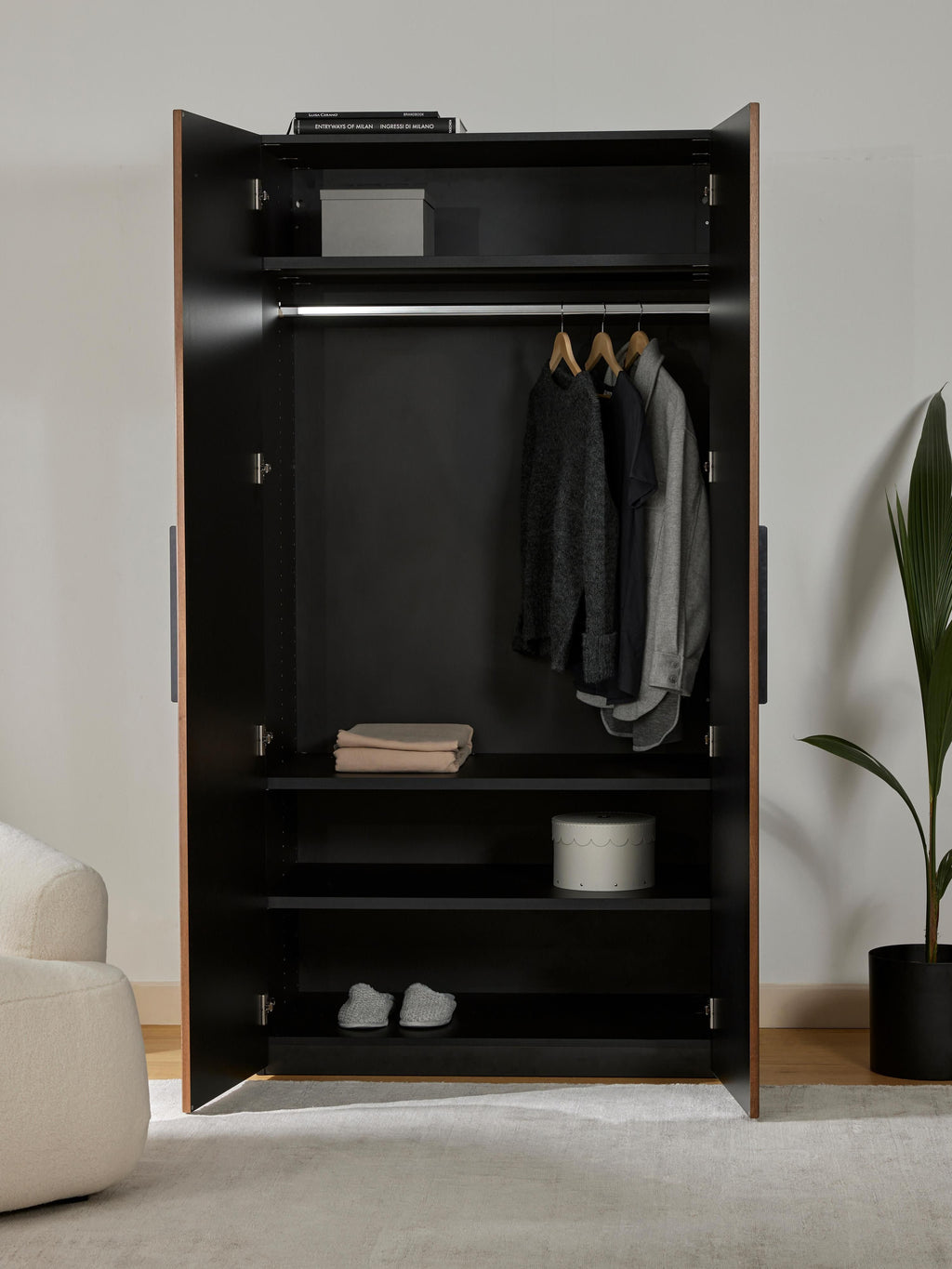 Simone Modular Hinged Door Wardrobe, 100 cm Wide, in various sizes