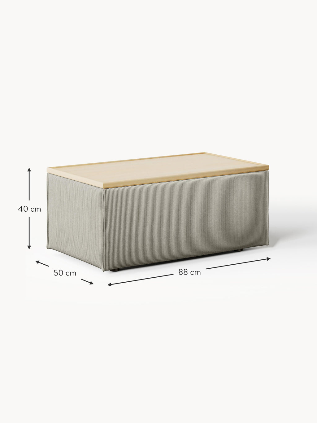 Lennon Corduroy Ottoman with Storage