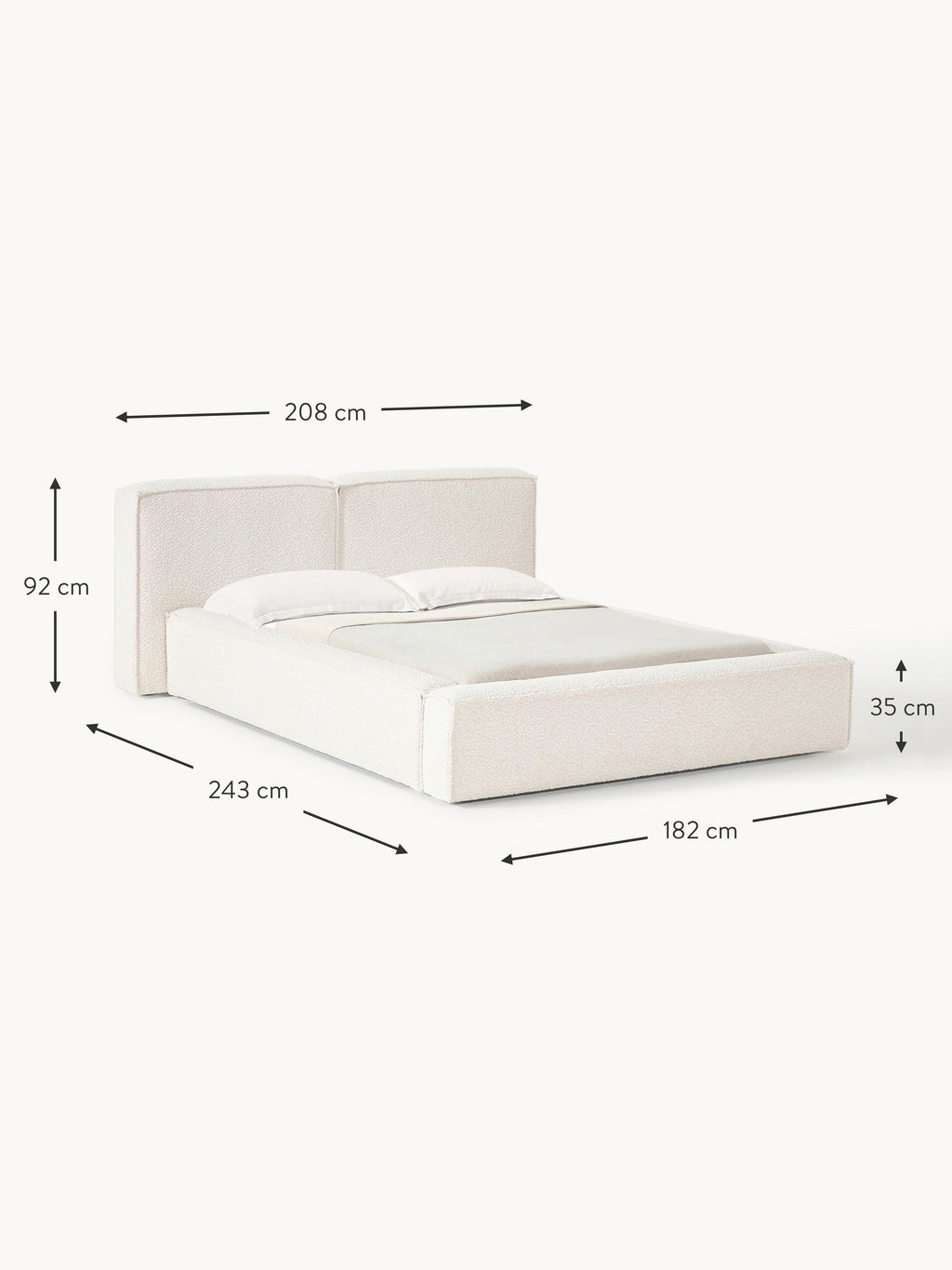 Lennon Upholstered Bouclé Bed