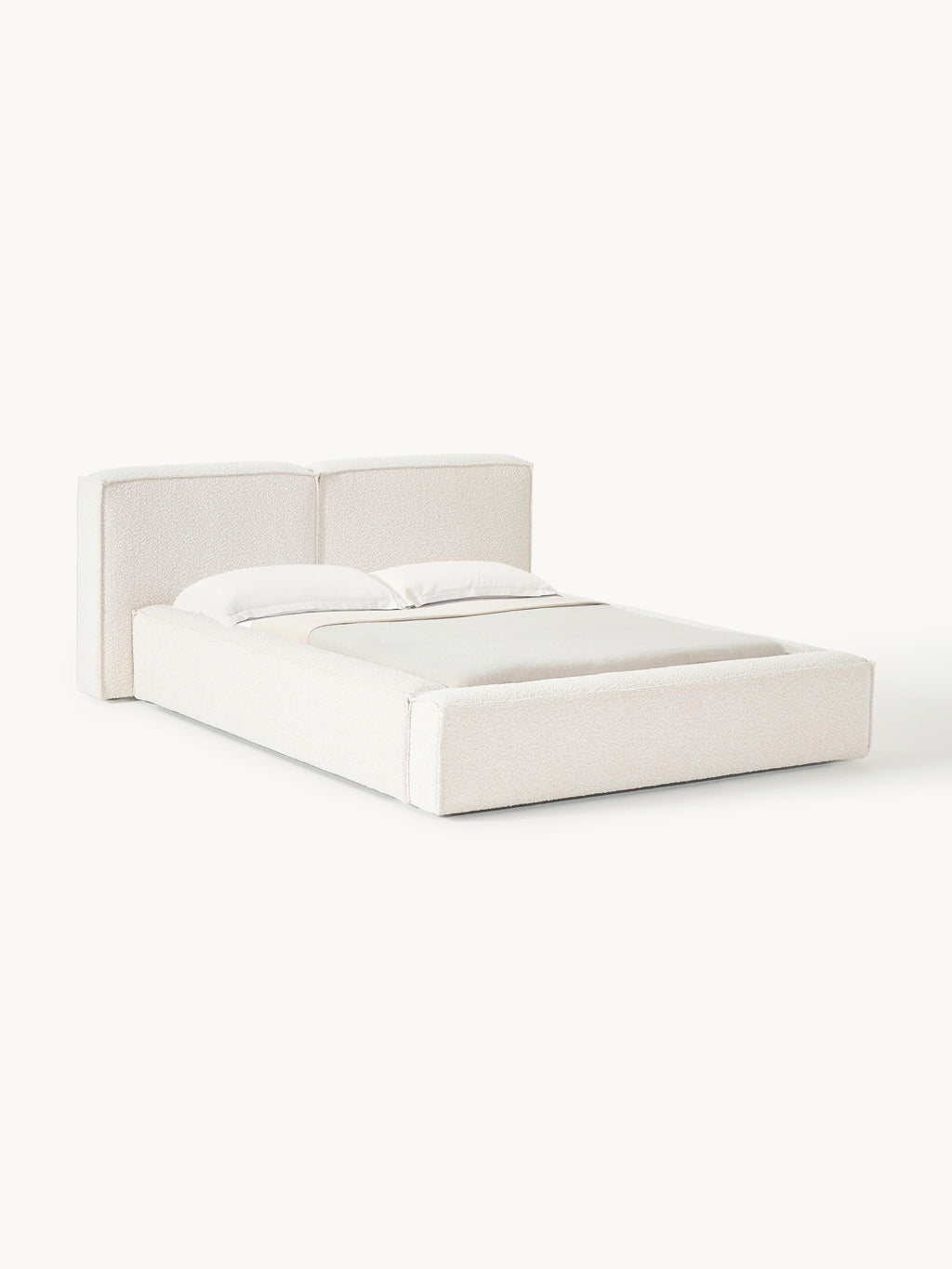 Gallery image 1 - Upholstered Bouclé Bed Lennon
