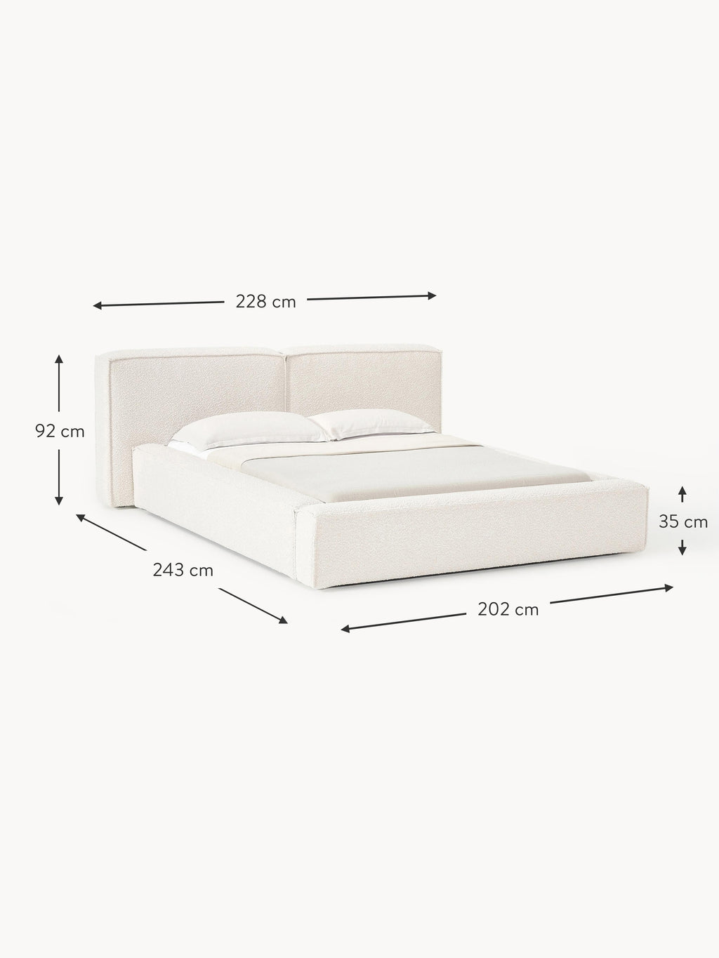 Lennon Upholstered Bouclé Bed