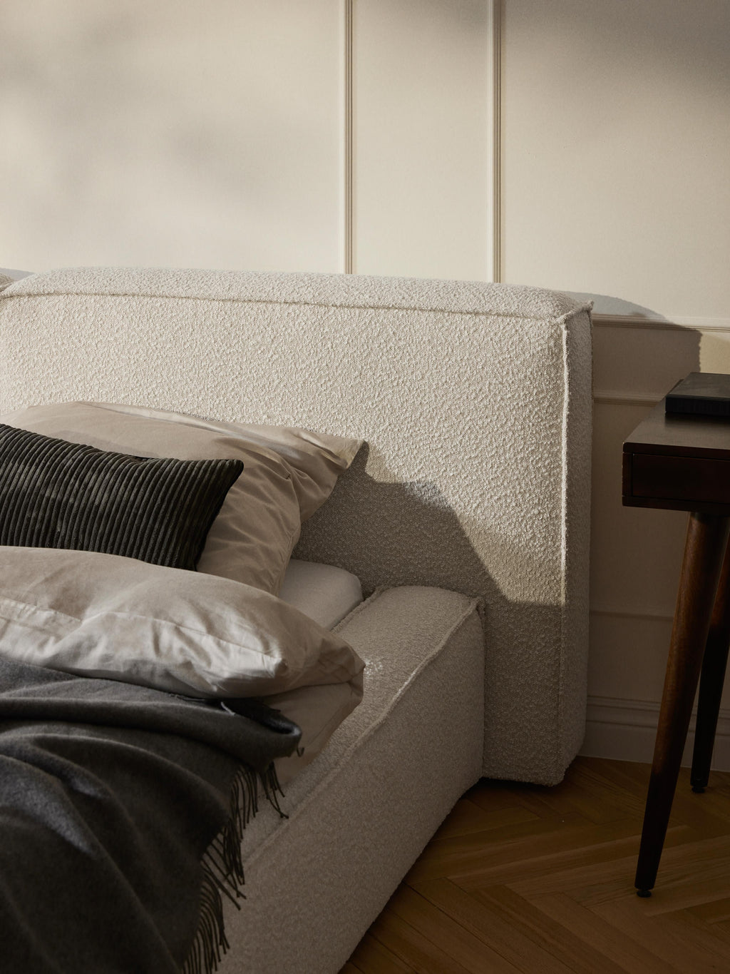 Lennon Upholstered Bouclé Bed