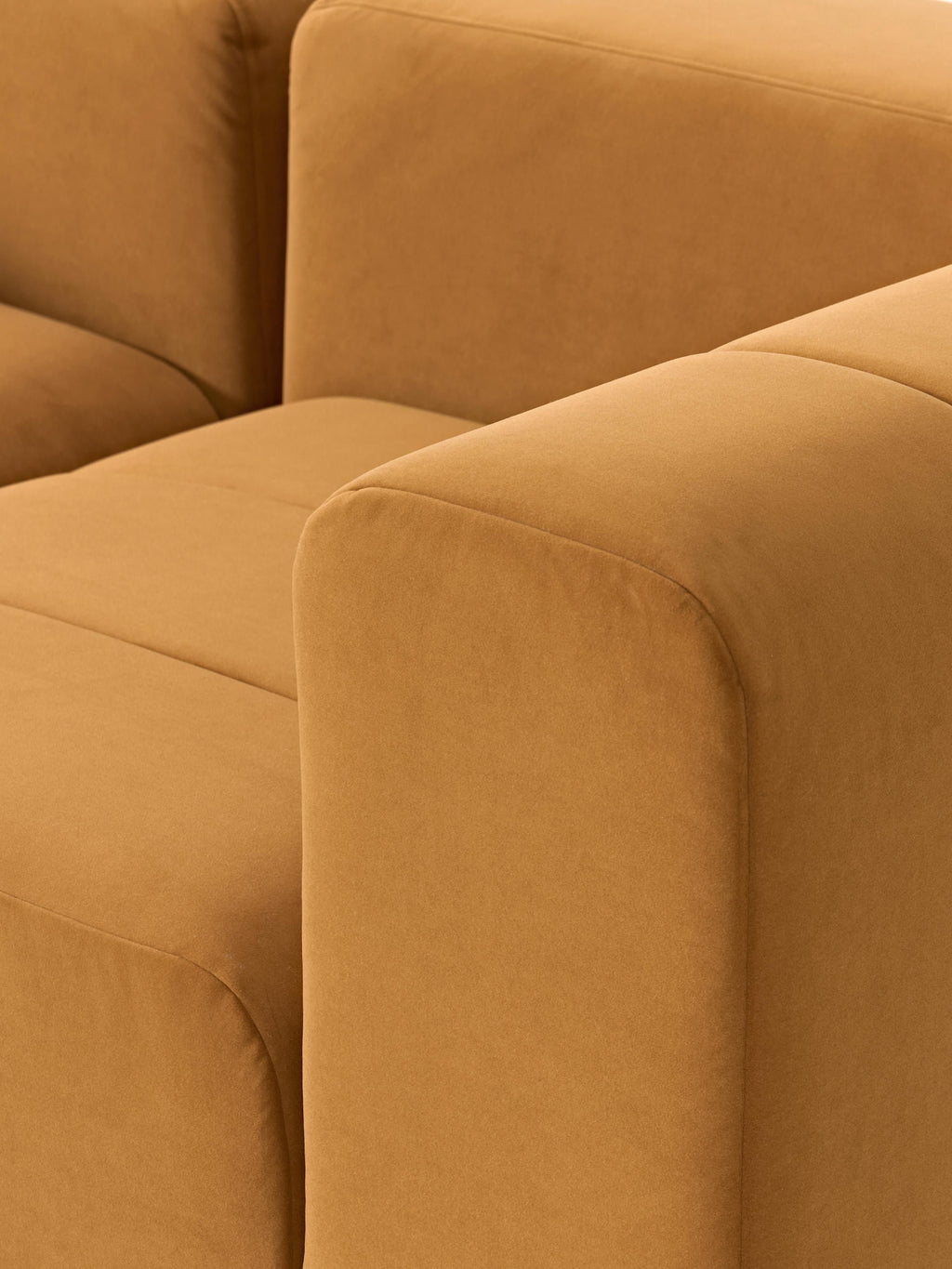 Lena Modular Velvet Sofa (4-seater) with Ottoman (left/right)