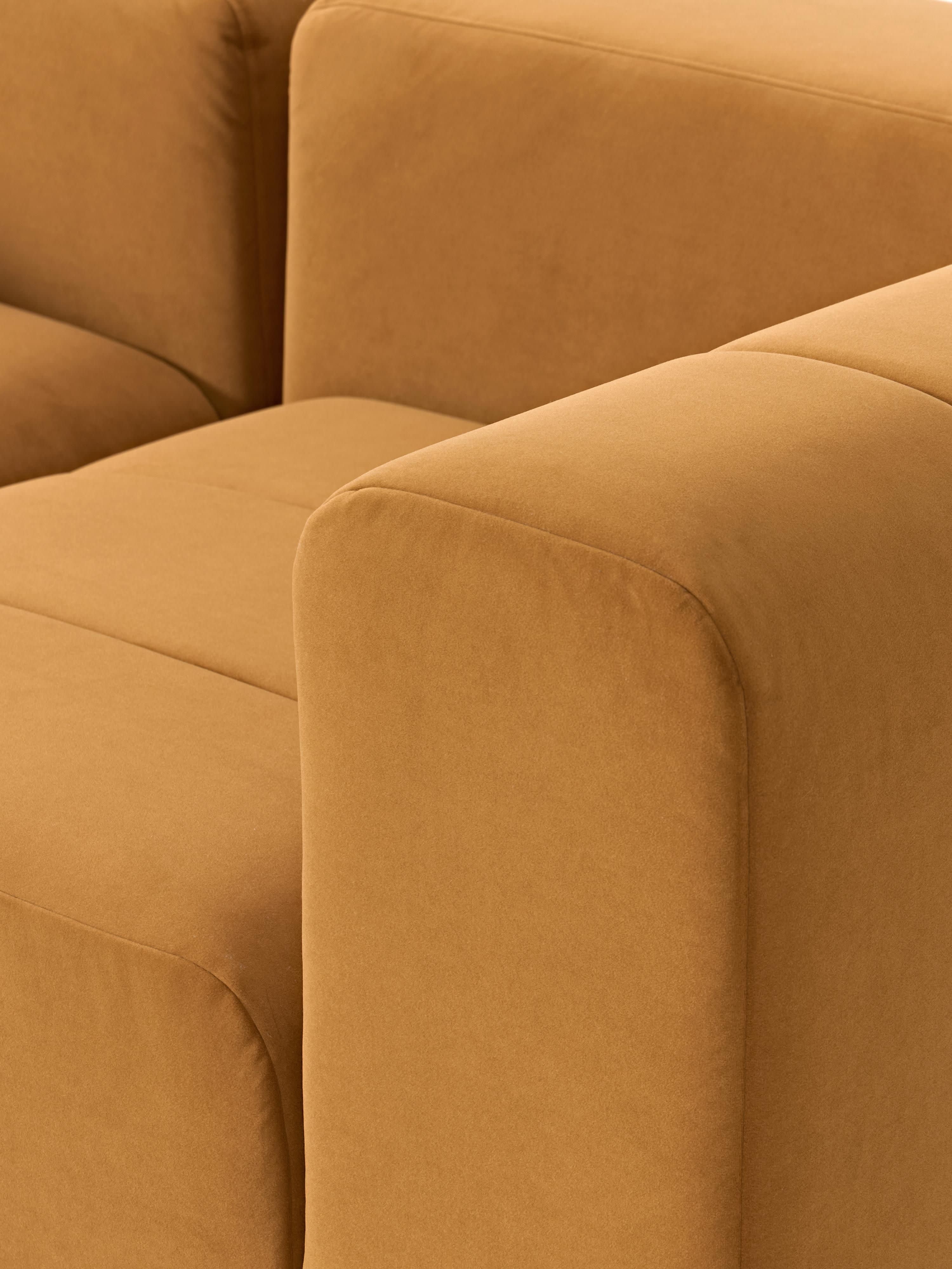 Lena Modular Velvet Sofa (4-seater) with Ottoman (left/right)