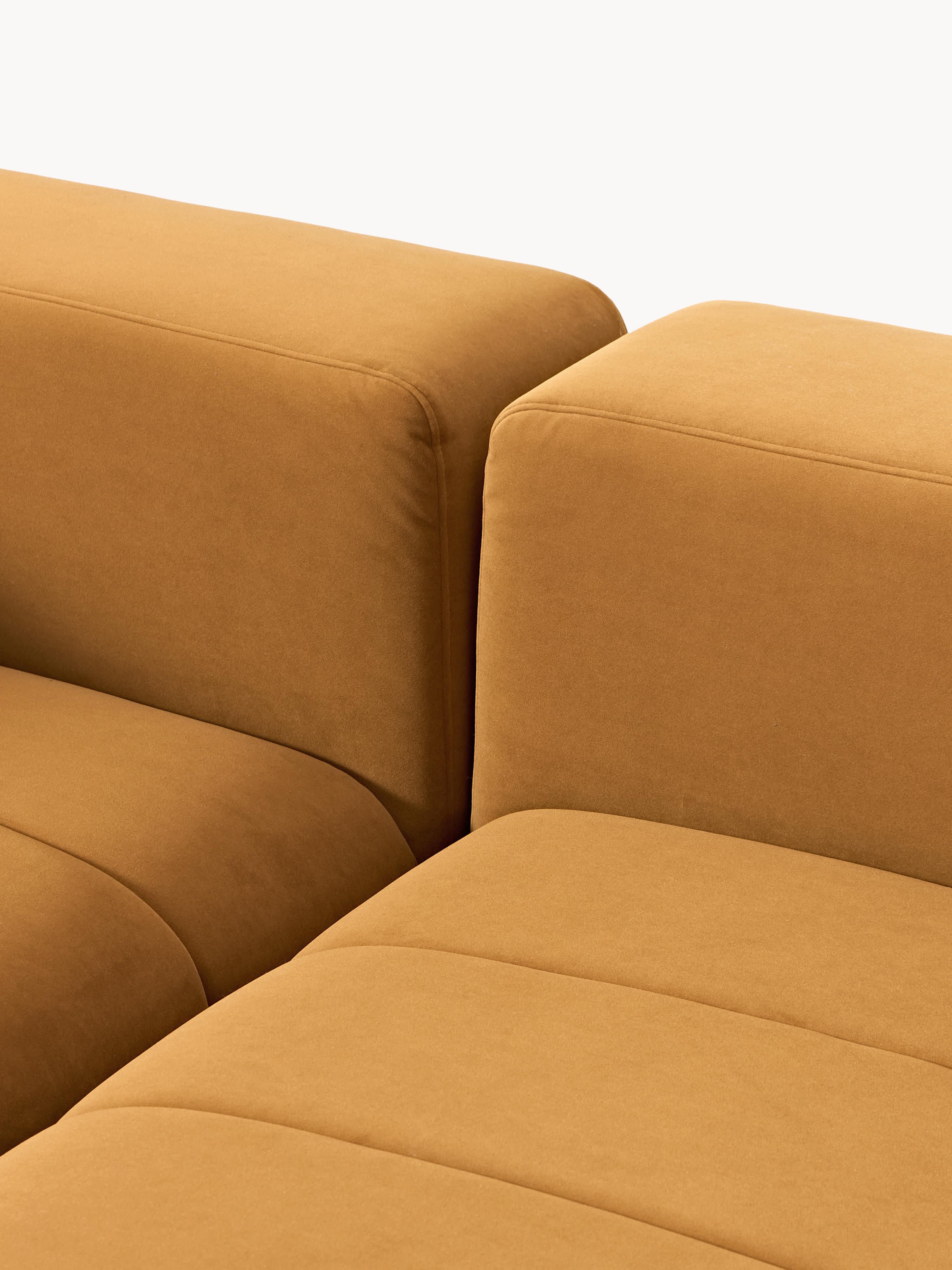Lena Modular Velvet Sofa (4-seater) with Ottoman (left/right)