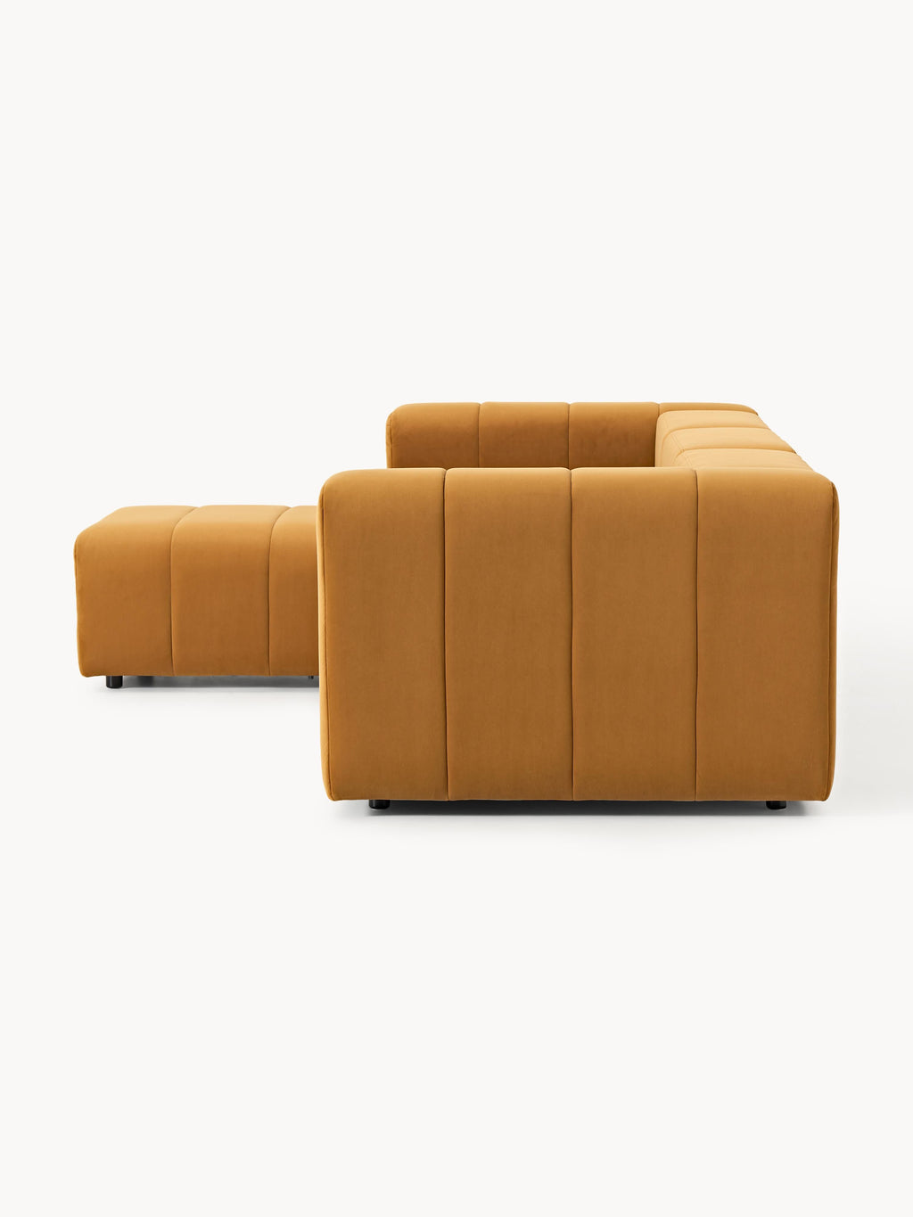Lena Modular Velvet Sofa (4-seater) with Ottoman (left/right)