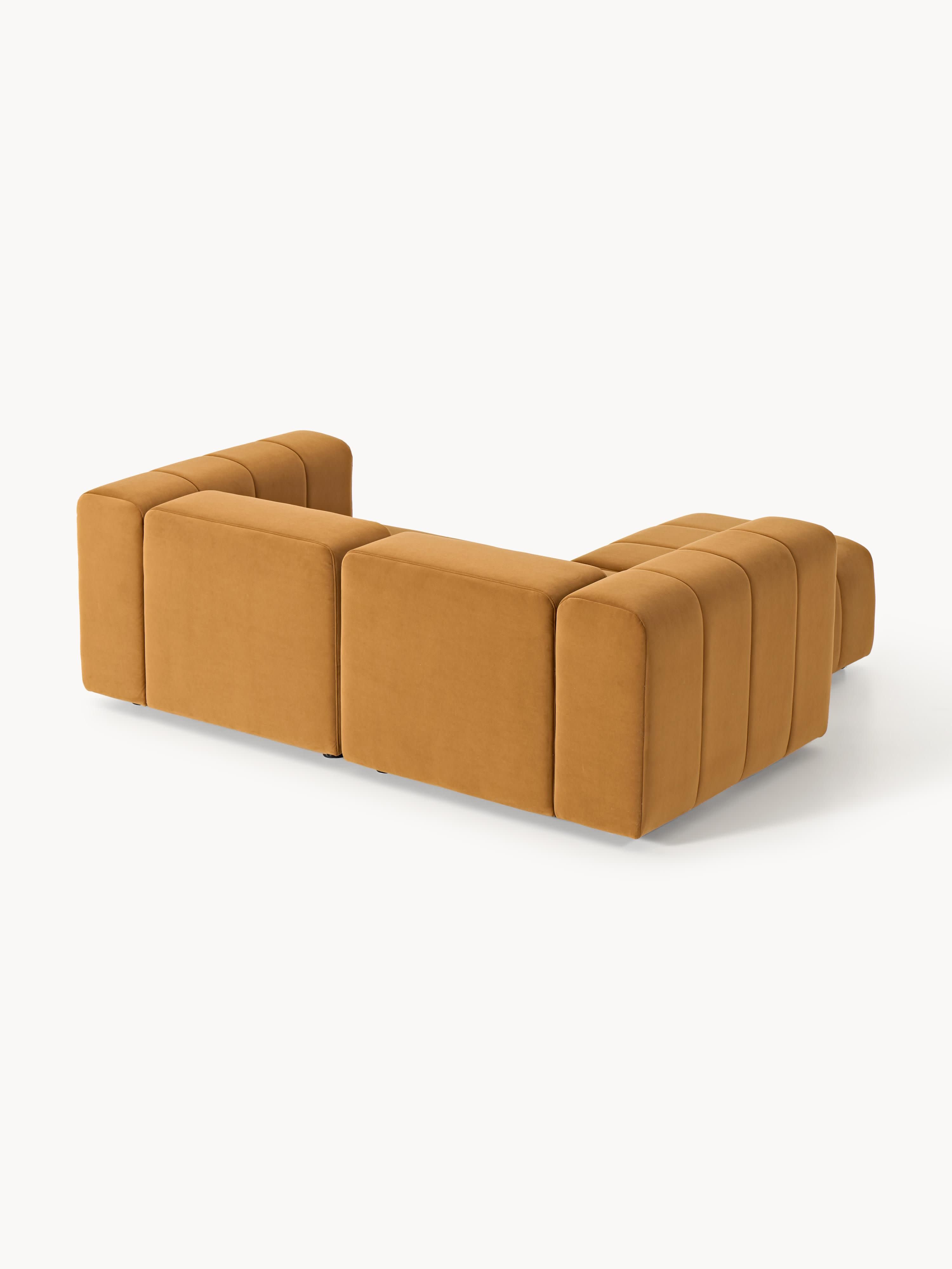 Lena Modular Velvet Sofa (2-seater) with Ottoman (left/right)
