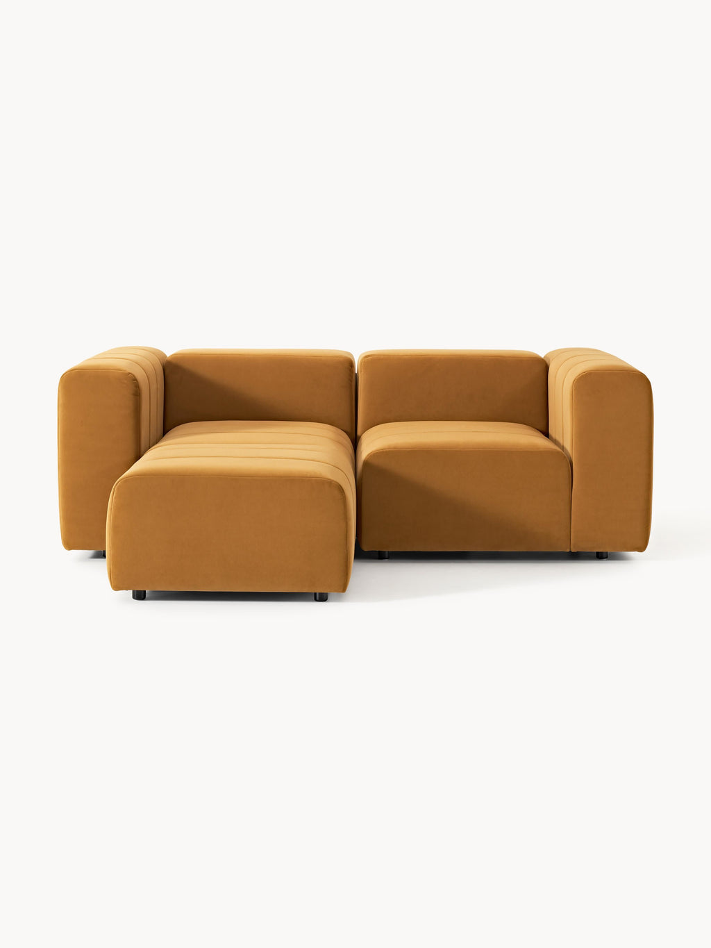 Gallery image 1 - Modular Velvet Sofa Lena (2-seater) with Ottoman (left/right)