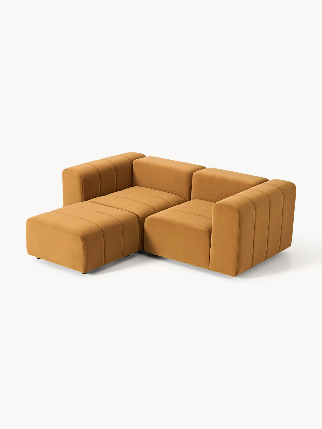 Lena Modular Velvet Sofa (2-seater) with Ottoman (left/right)