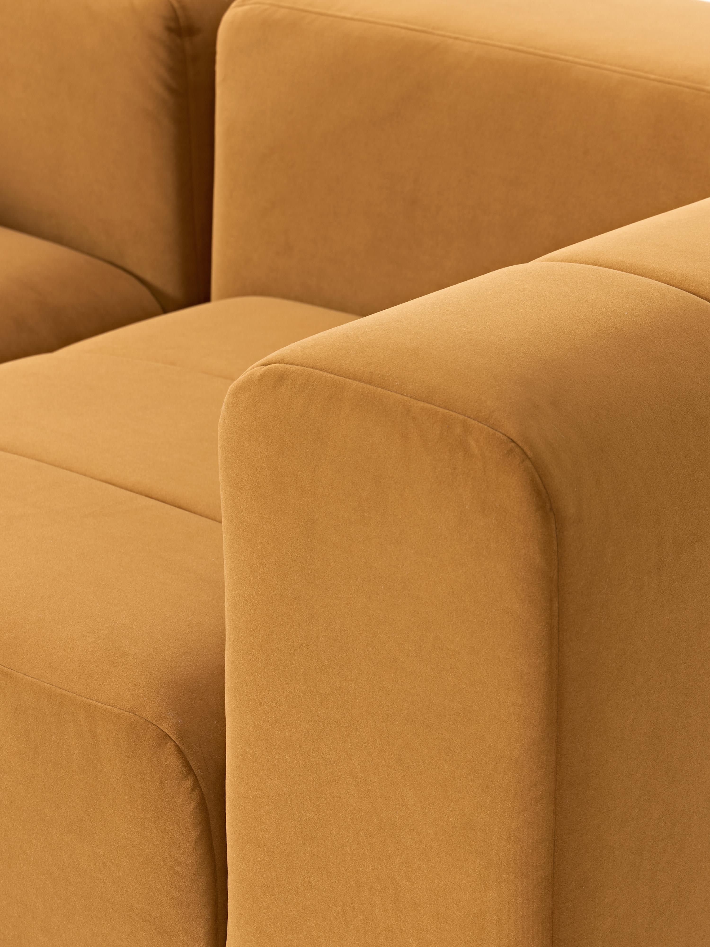 Lena Modular Velvet Sofa (2-seater) with Ottoman (left/right)