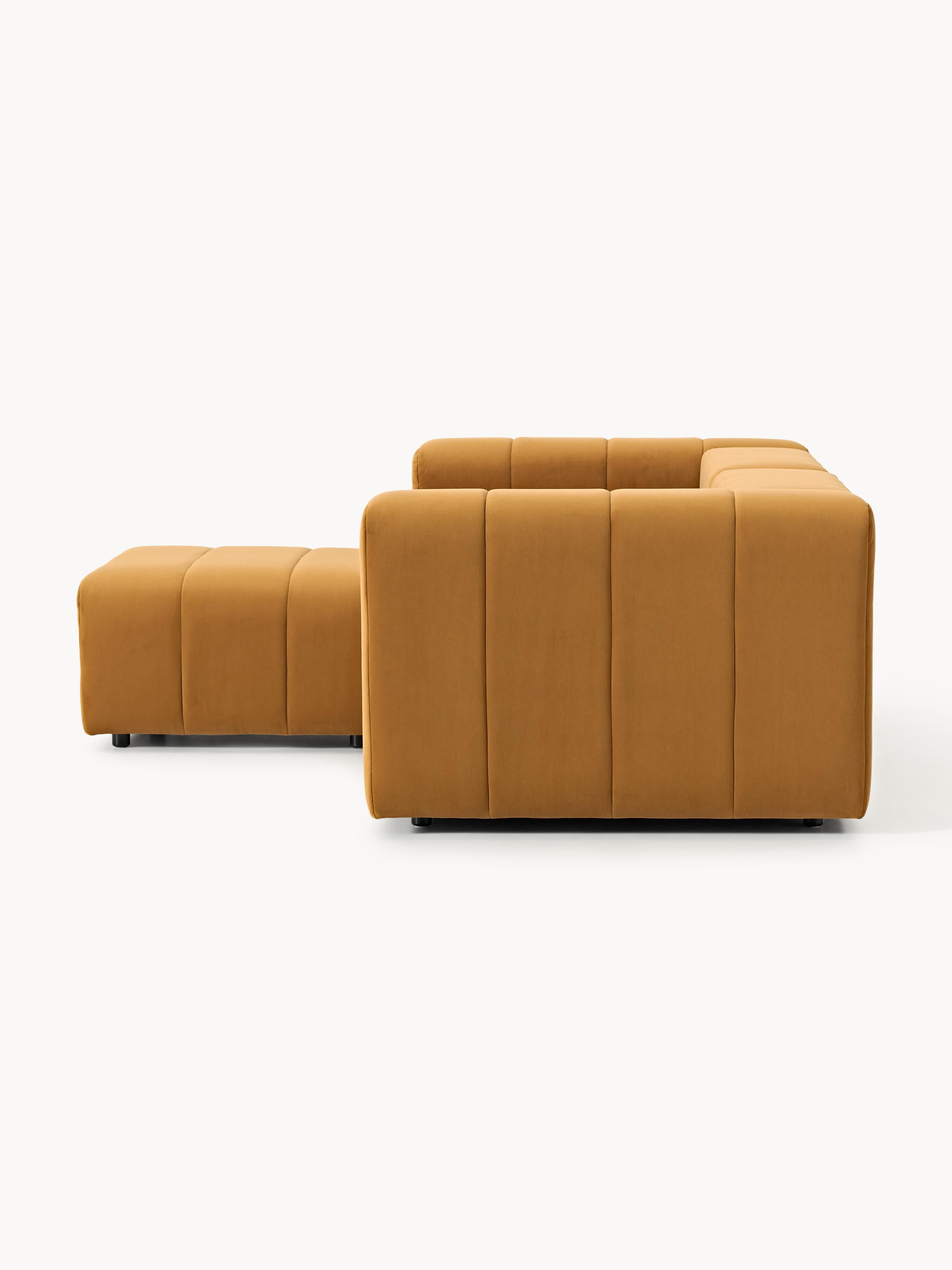 Lena Modular Velvet Sofa (2-seater) with Ottoman (left/right)