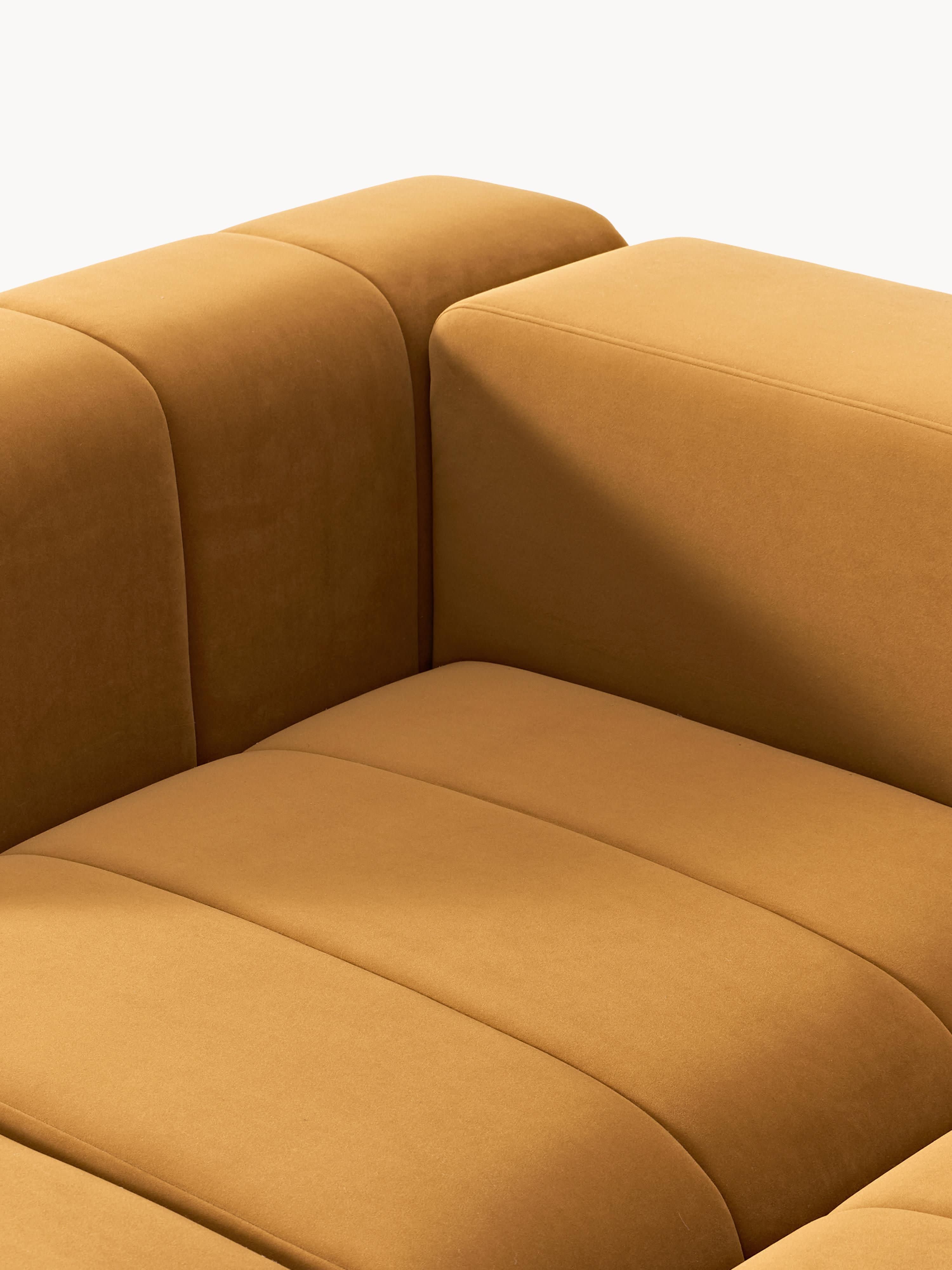 Lena Modular Velvet Sofa (2-seater) with Ottoman (left/right)