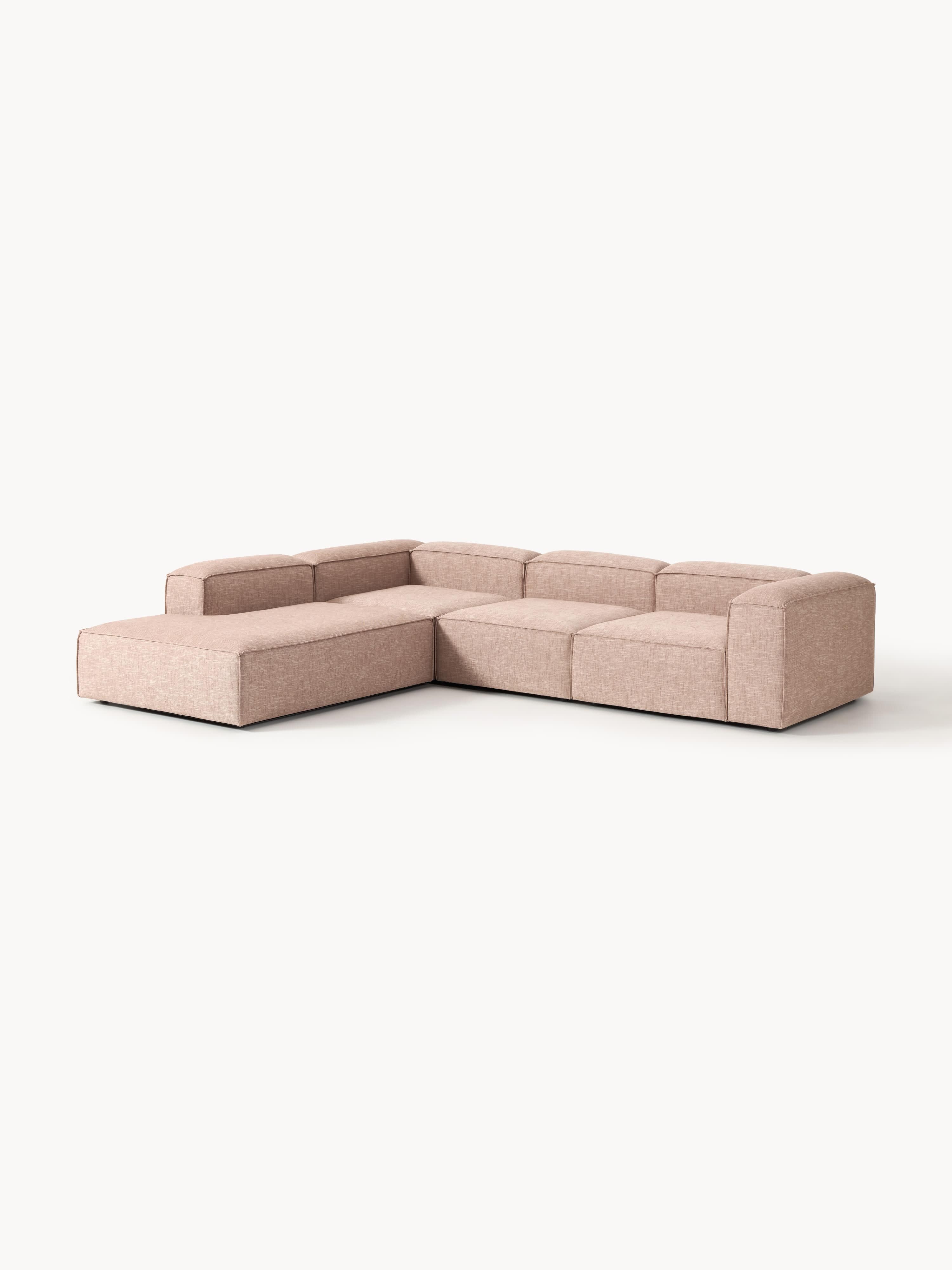 Lennon Linen Blend Modular Corner Sofa (4-seater)