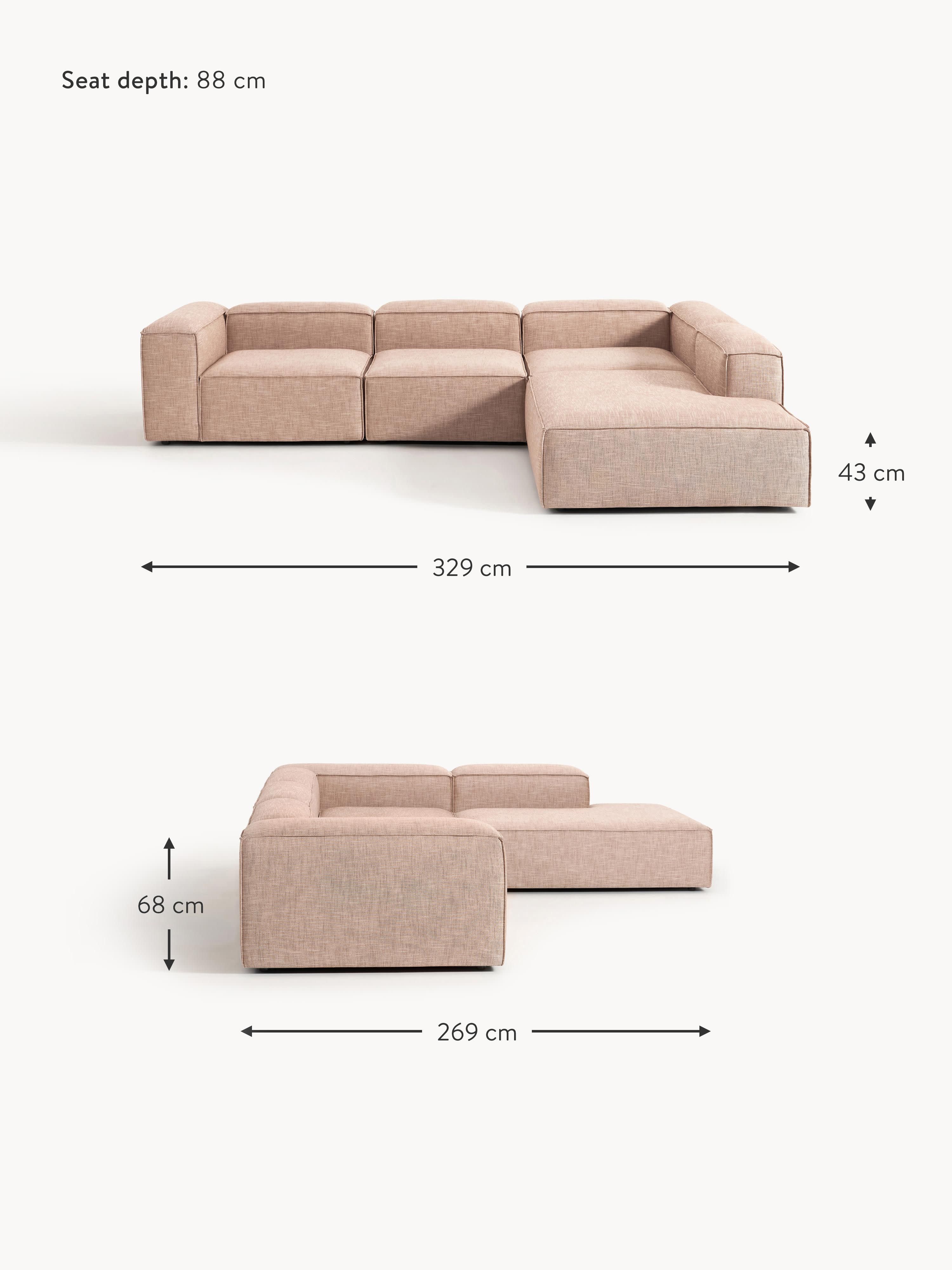 Lennon Linen Blend Modular Corner Sofa (4-seater)