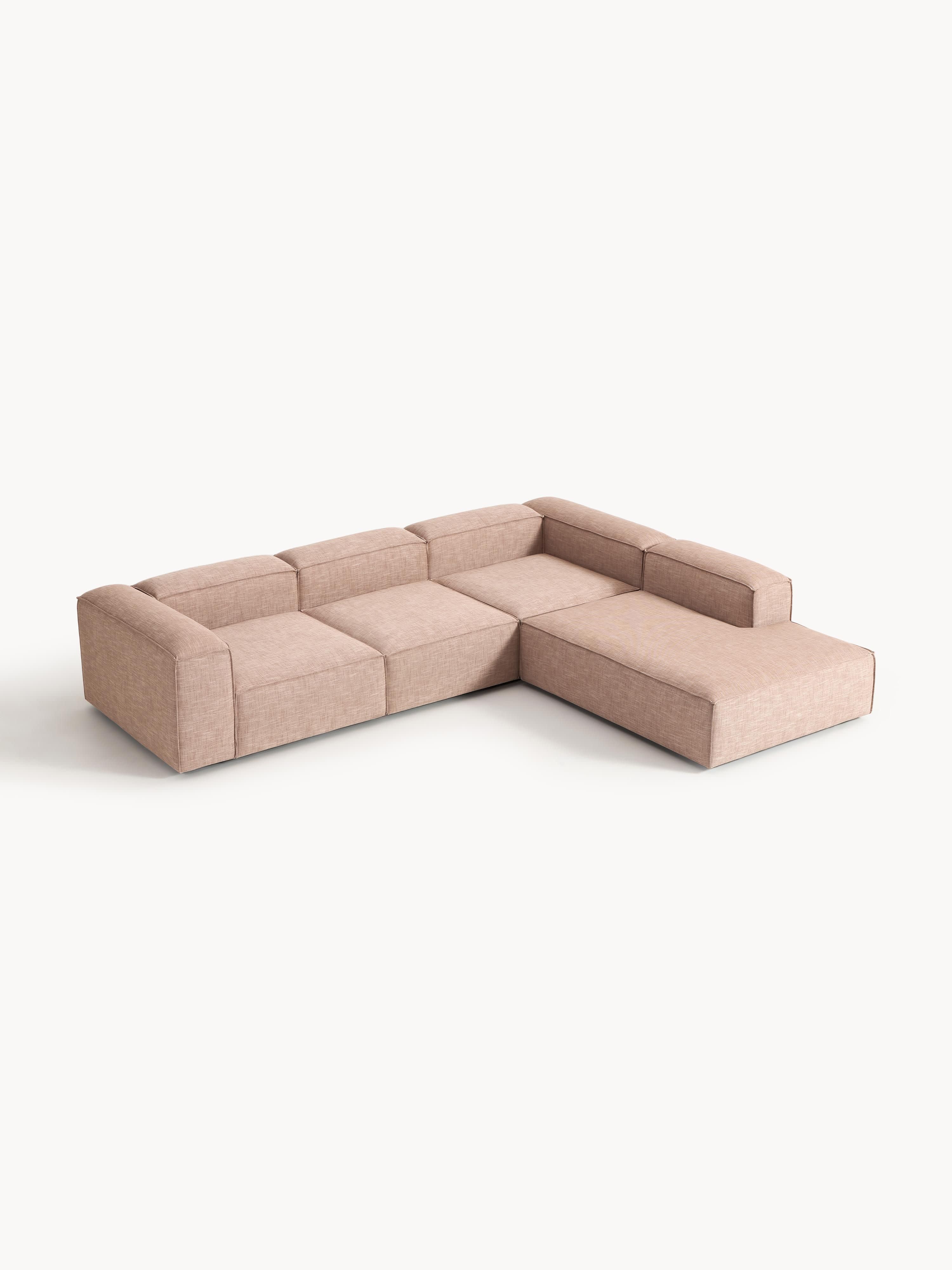 Lennon Linen Blend Modular Corner Sofa (4-seater)