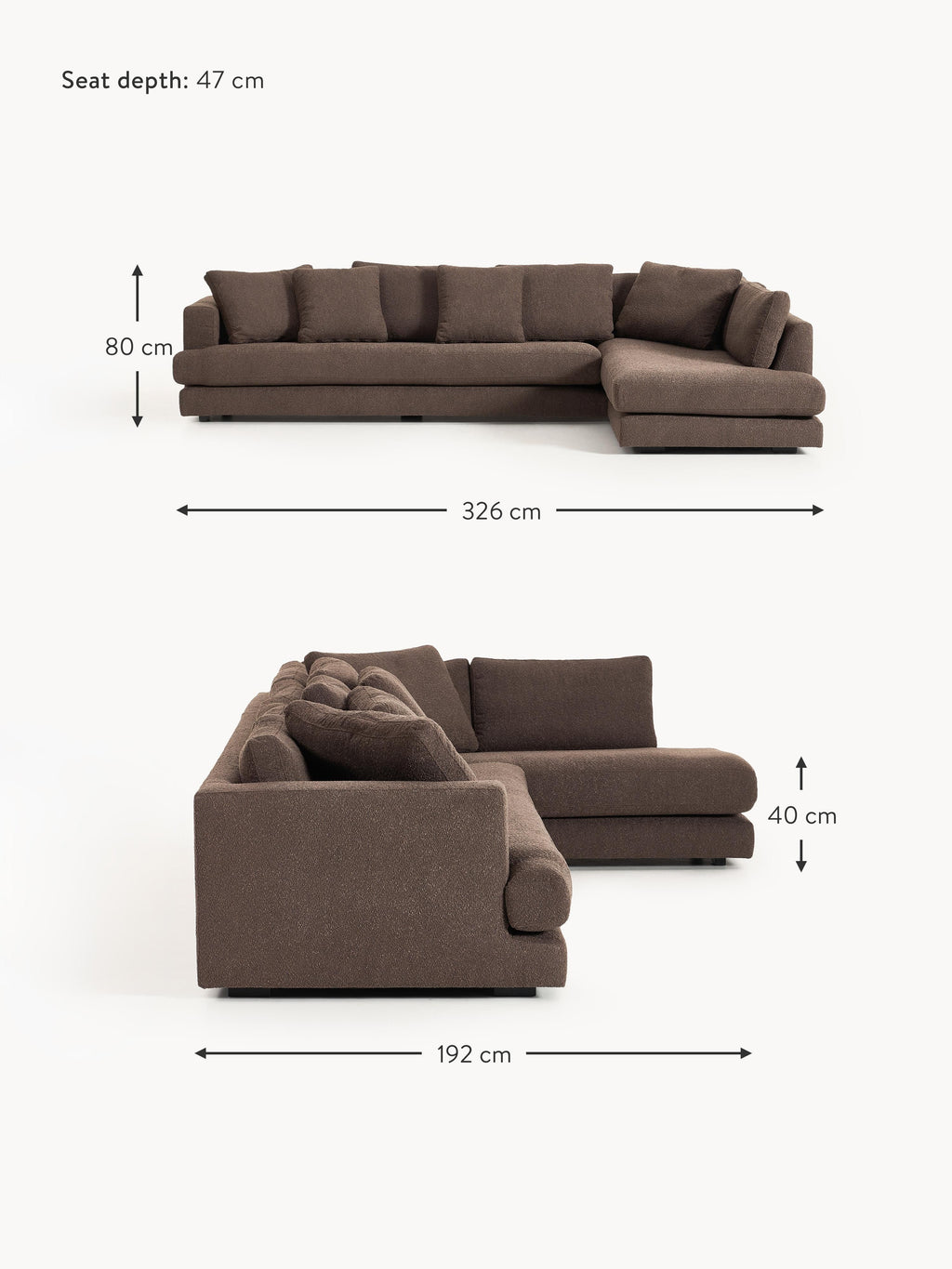 Tribeca Bouclé Corner Sofa (4-seater)