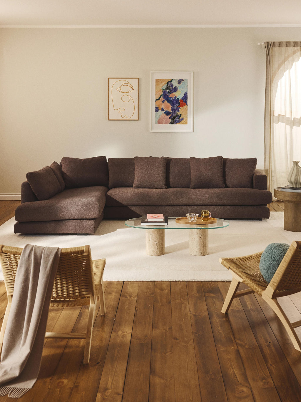 Tribeca Bouclé Corner Sofa (4-seater)