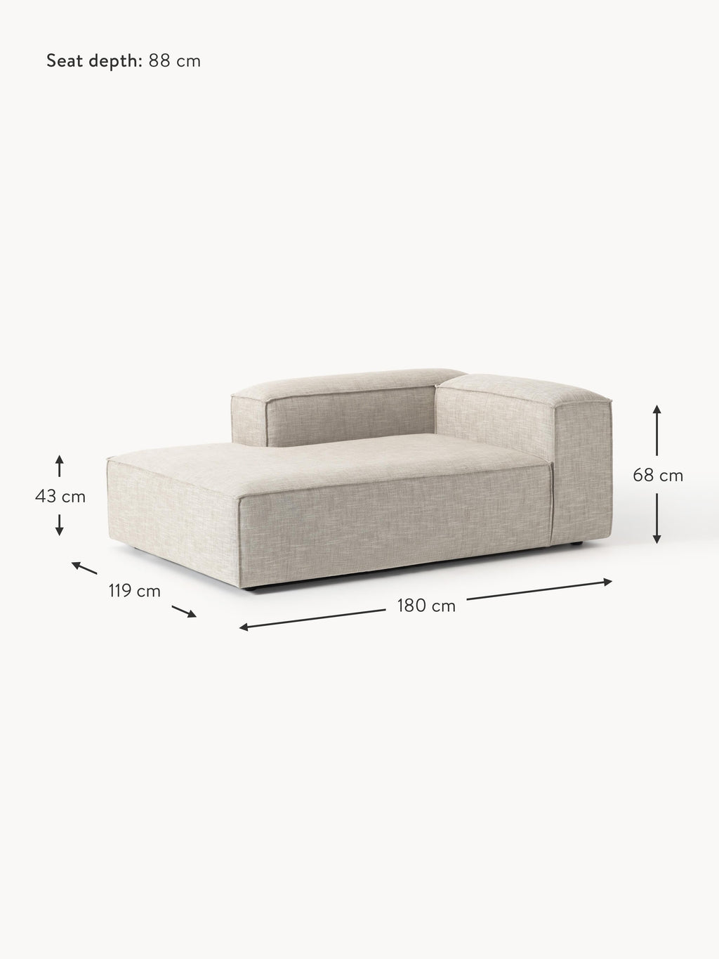 Lennon Linen Blend Corner Chaise Module