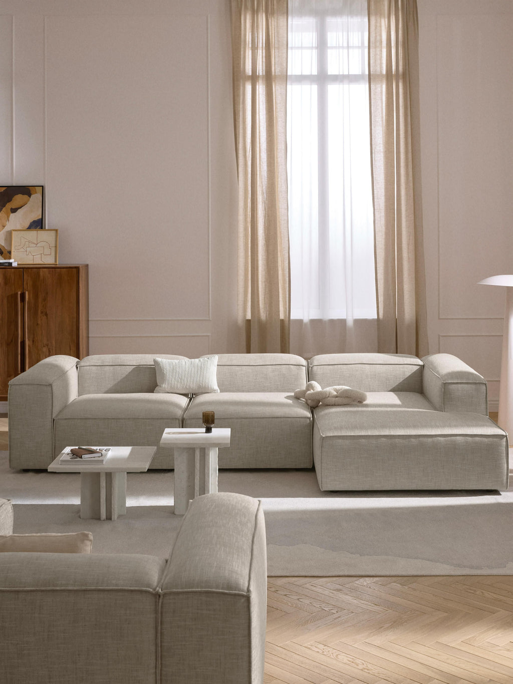 Lennon Linen Blend Corner Chaise Module