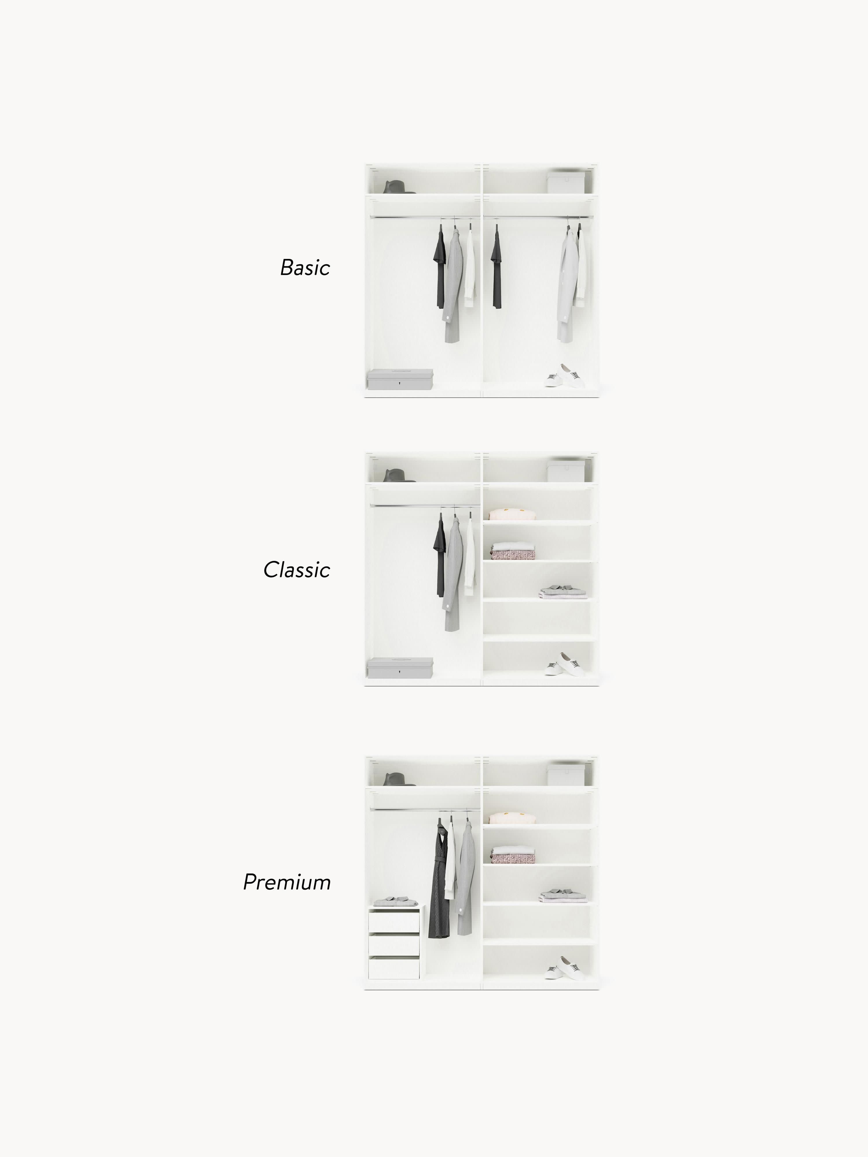 Leon Modular Hinged Door Wardrobe, 200 cm Wide, in various sizes