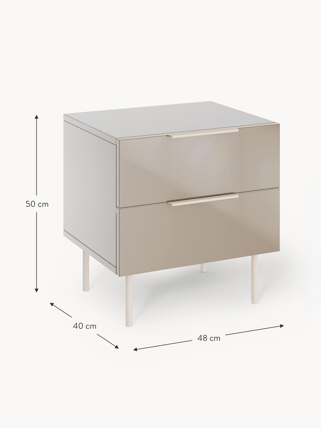 Lennie High-Gloss Bedside Table