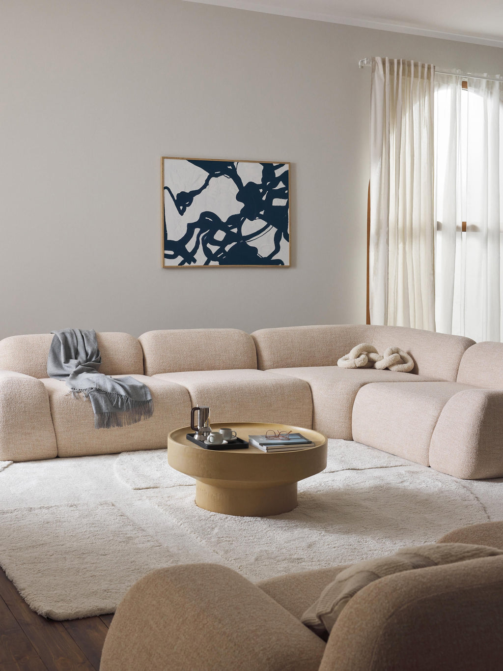 Wolke Modular Bouclé Corner Sofa (4-seater)