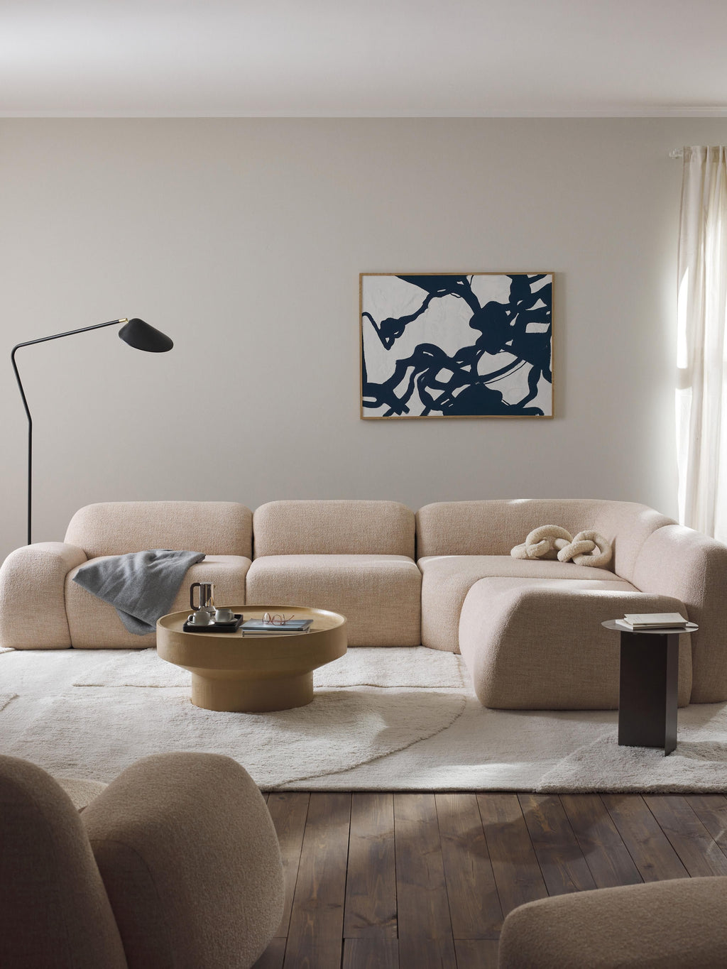 Wolke Modular Bouclé Corner Sofa (4-seater)
