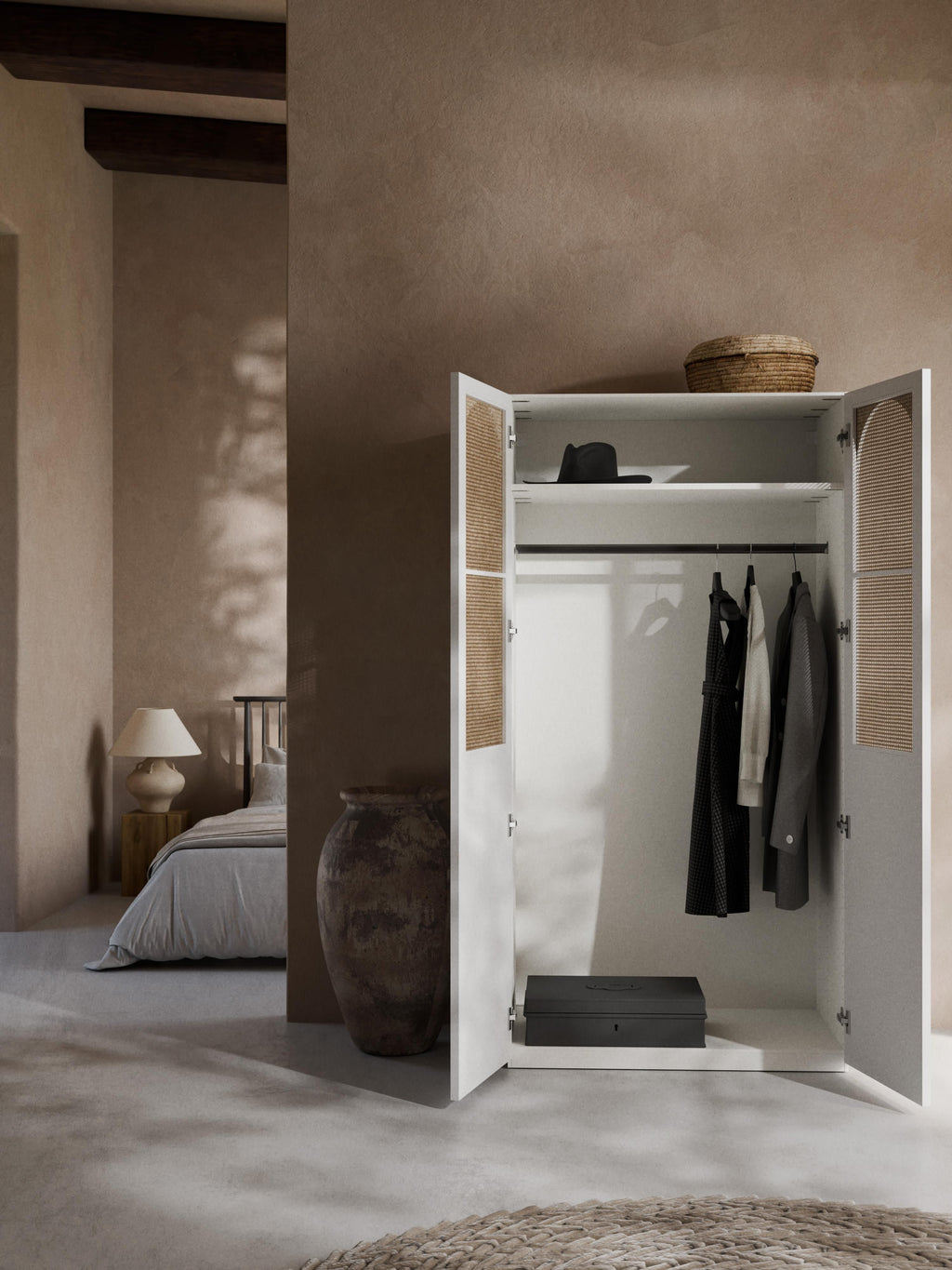 Jeanne Modular Hinged Door Wardrobe, 100 cm Wide, in various sizes