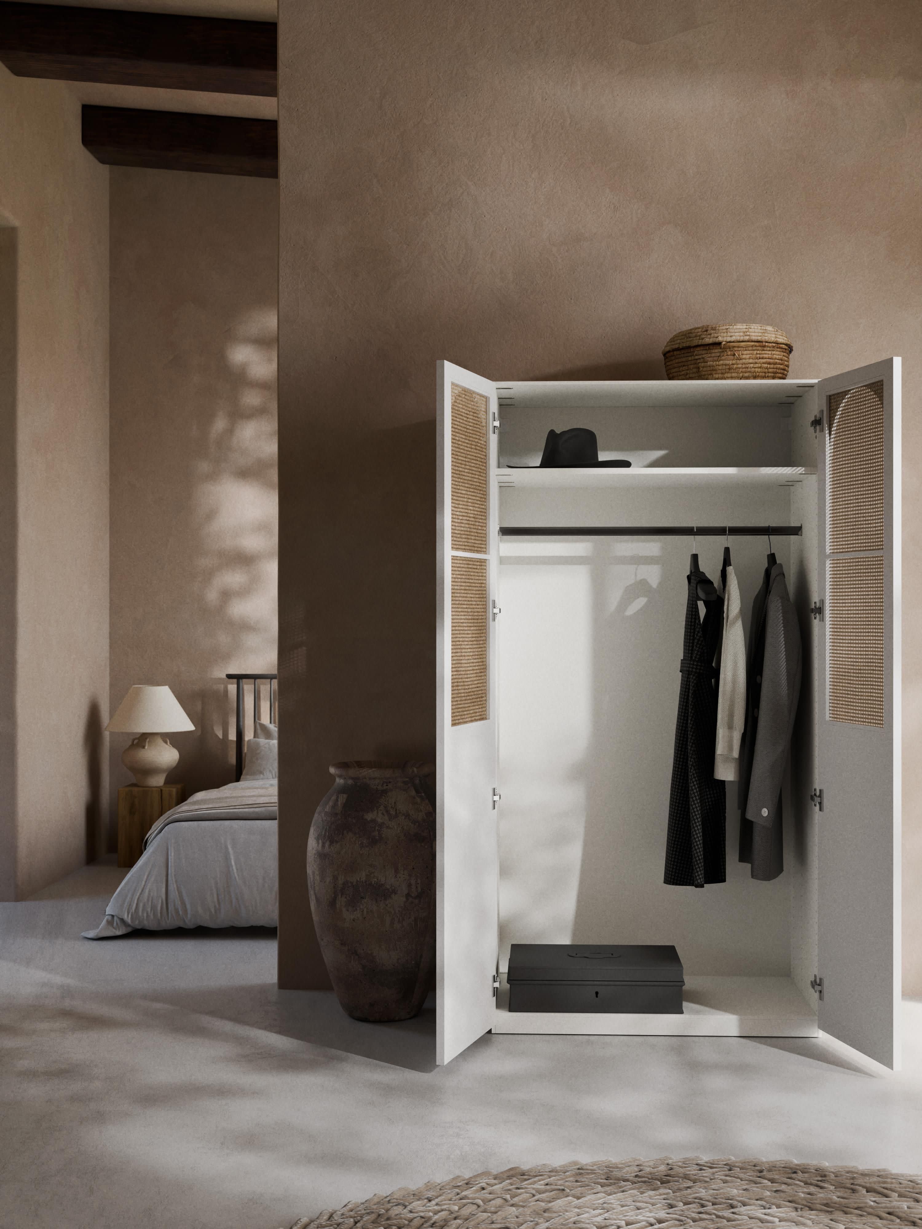 Jeanne Modular Hinged Door Wardrobe, 100 cm Wide, in various sizes