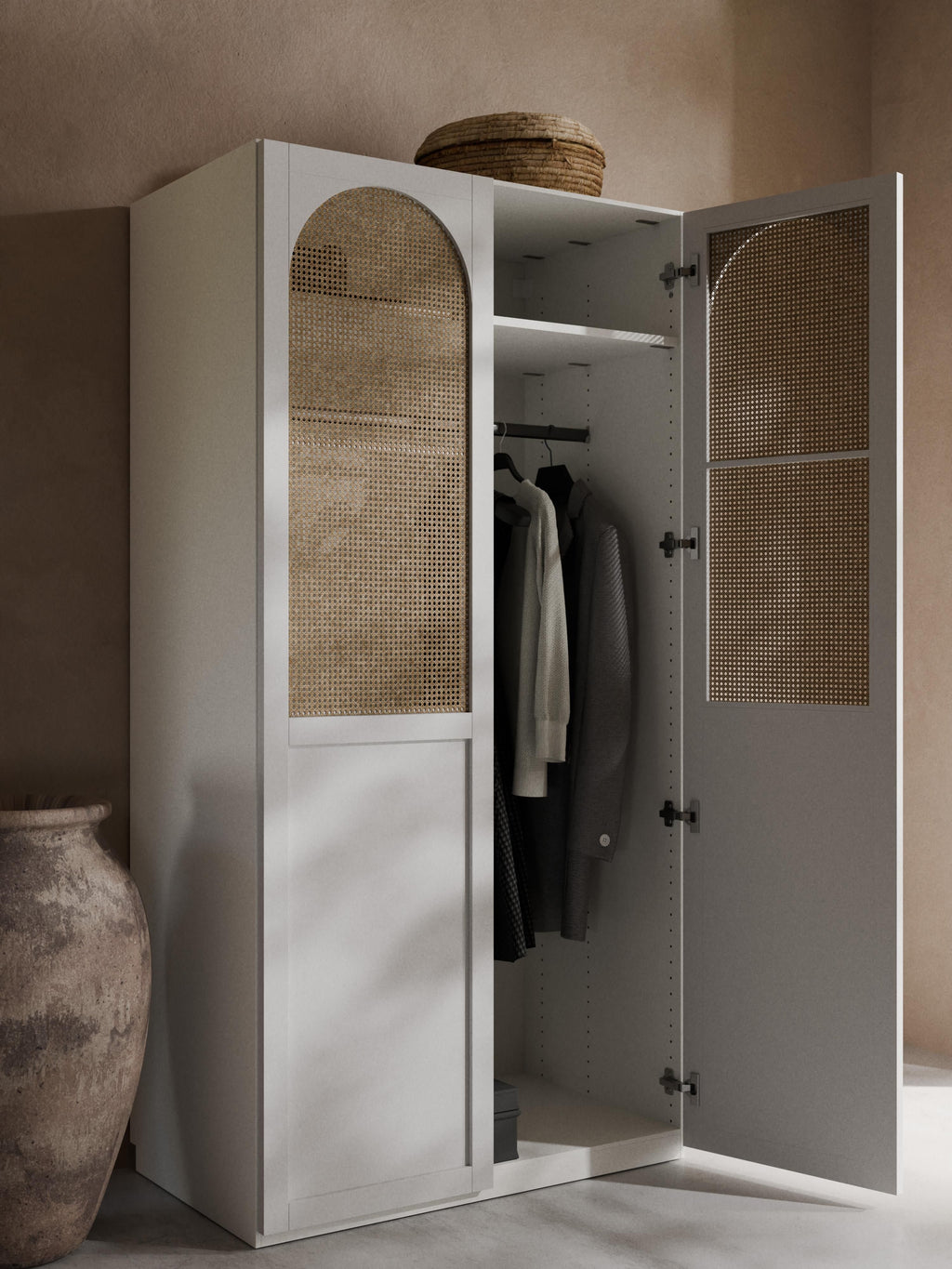 Jeanne Modular Hinged Door Wardrobe, 100 cm Wide, in various sizes