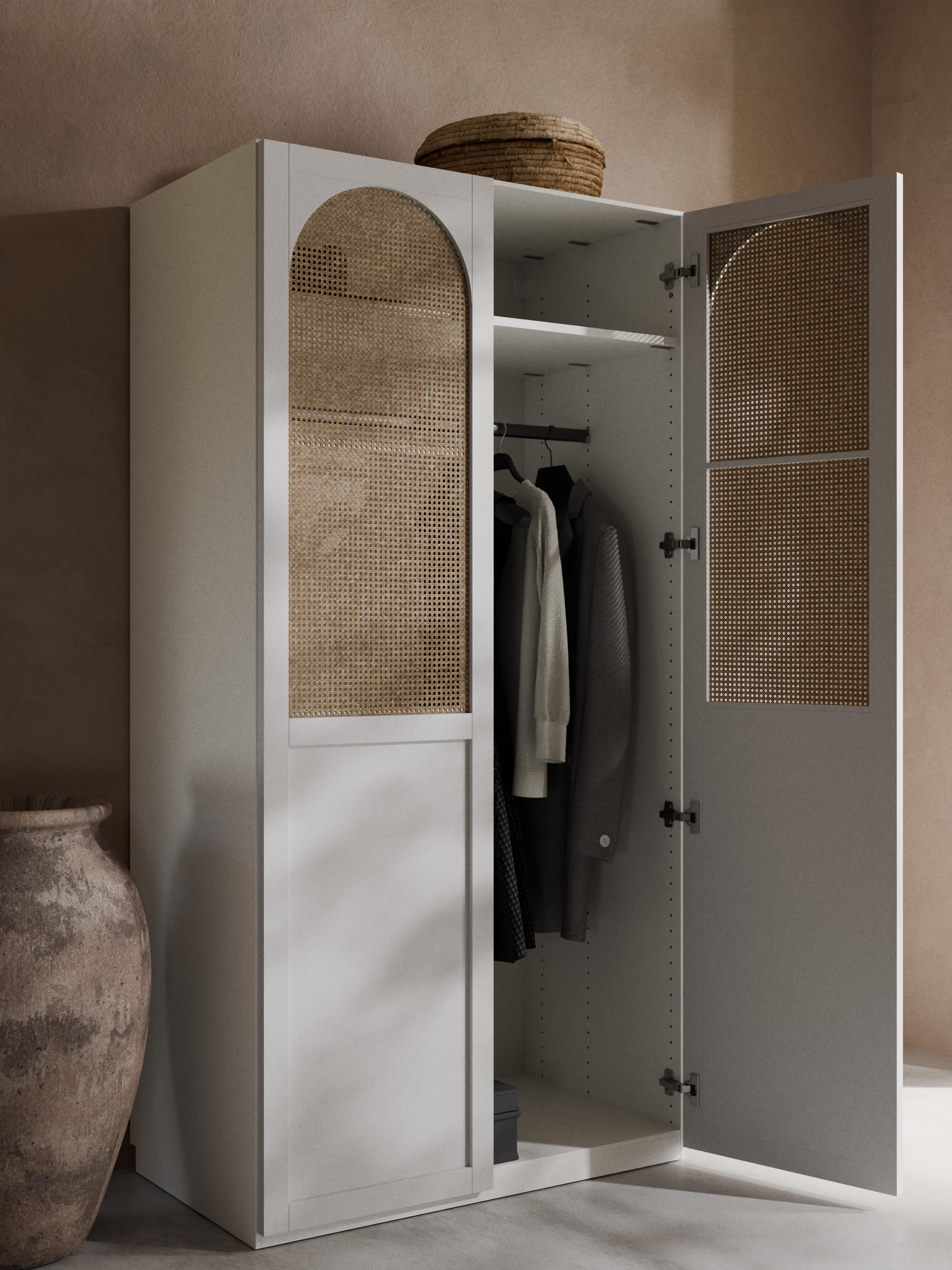 Jeanne Modular Hinged Door Wardrobe, 100 cm Wide, in various sizes