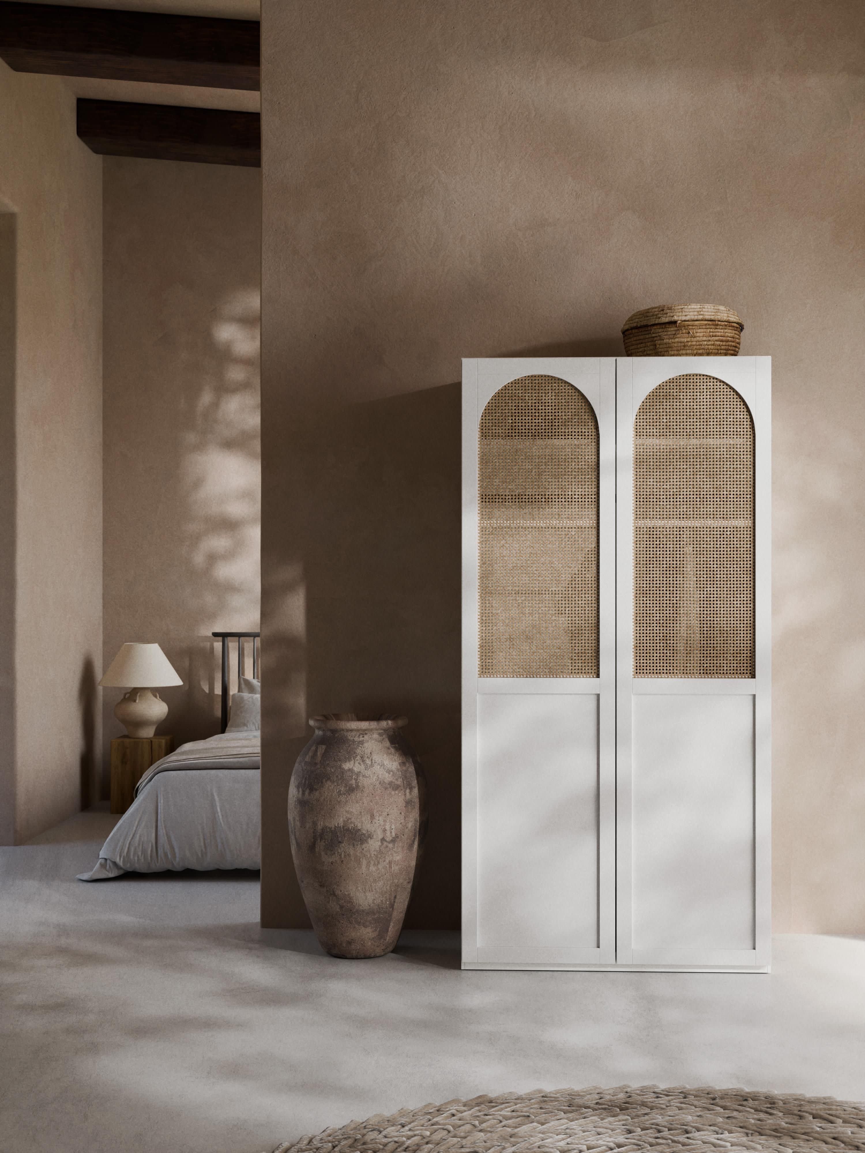 Jeanne Modular Hinged Door Wardrobe, 100 cm Wide, in various sizes