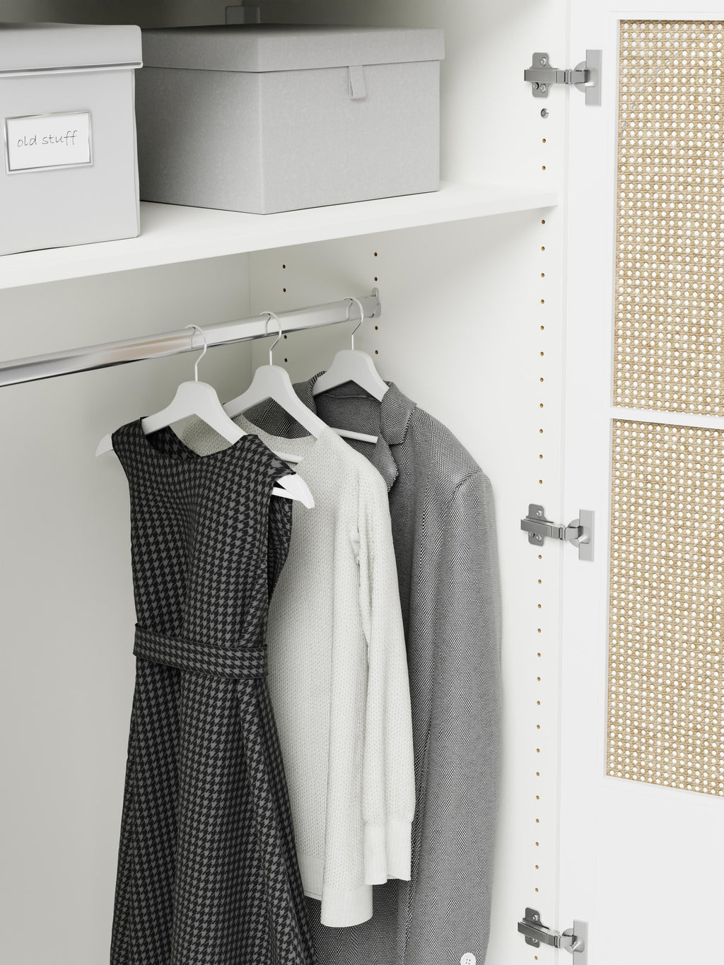 Jeanne Modular Hinged Door Wardrobe, 100 cm Wide, in various sizes