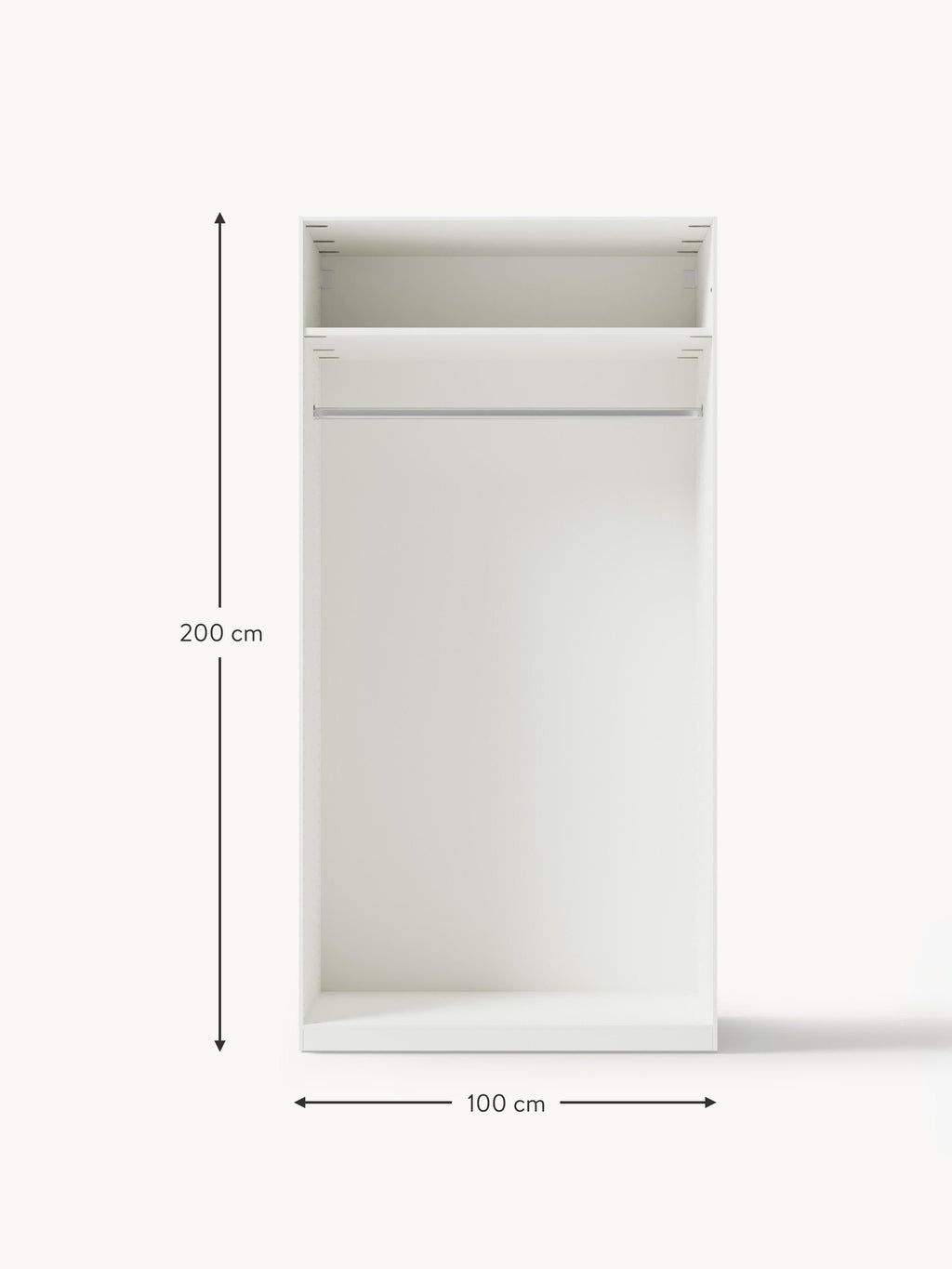 Jeanne Modular Hinged Door Wardrobe, 100 cm Wide, in various sizes
