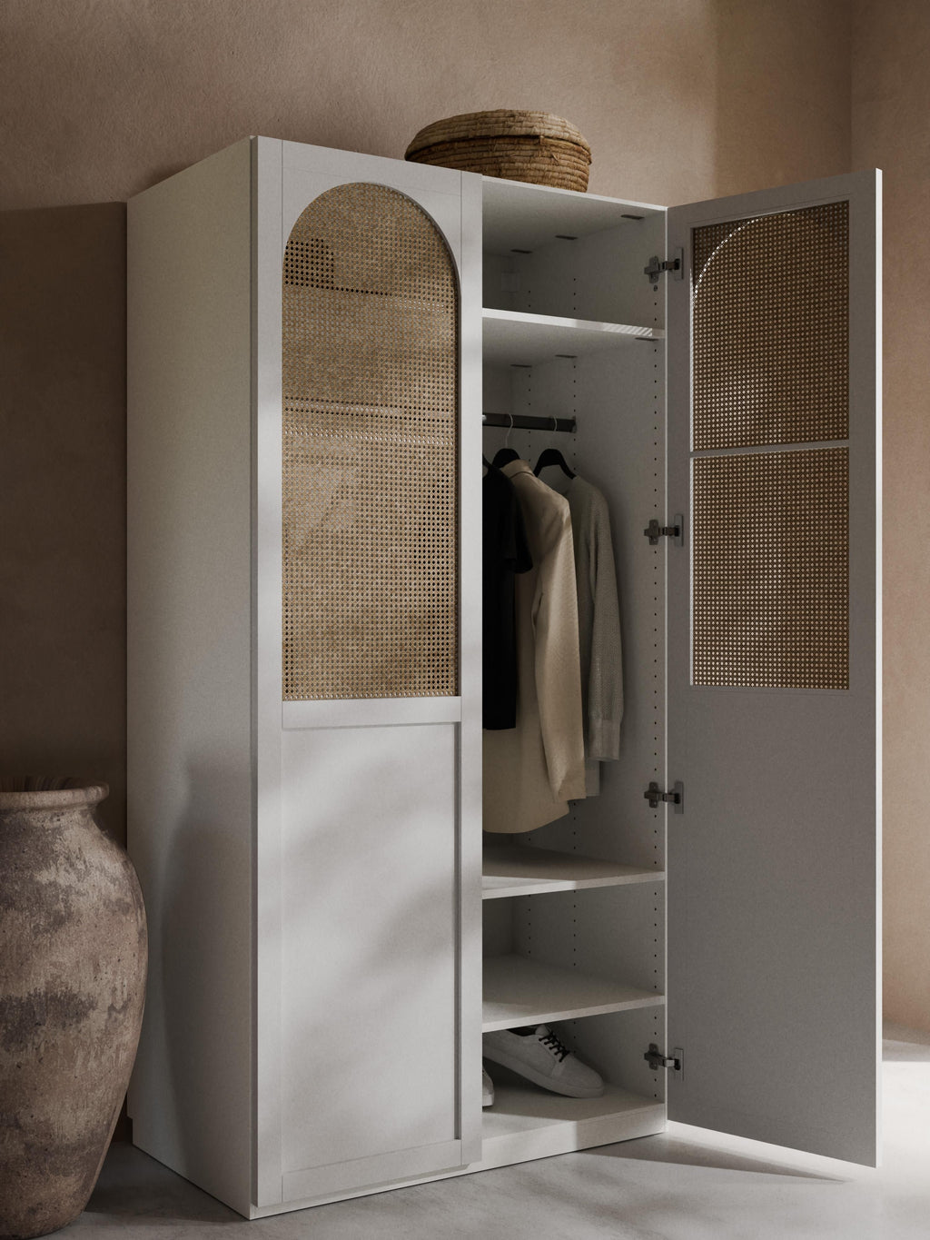 Jeanne Modular Hinged Door Wardrobe, 100 cm Wide, in various sizes