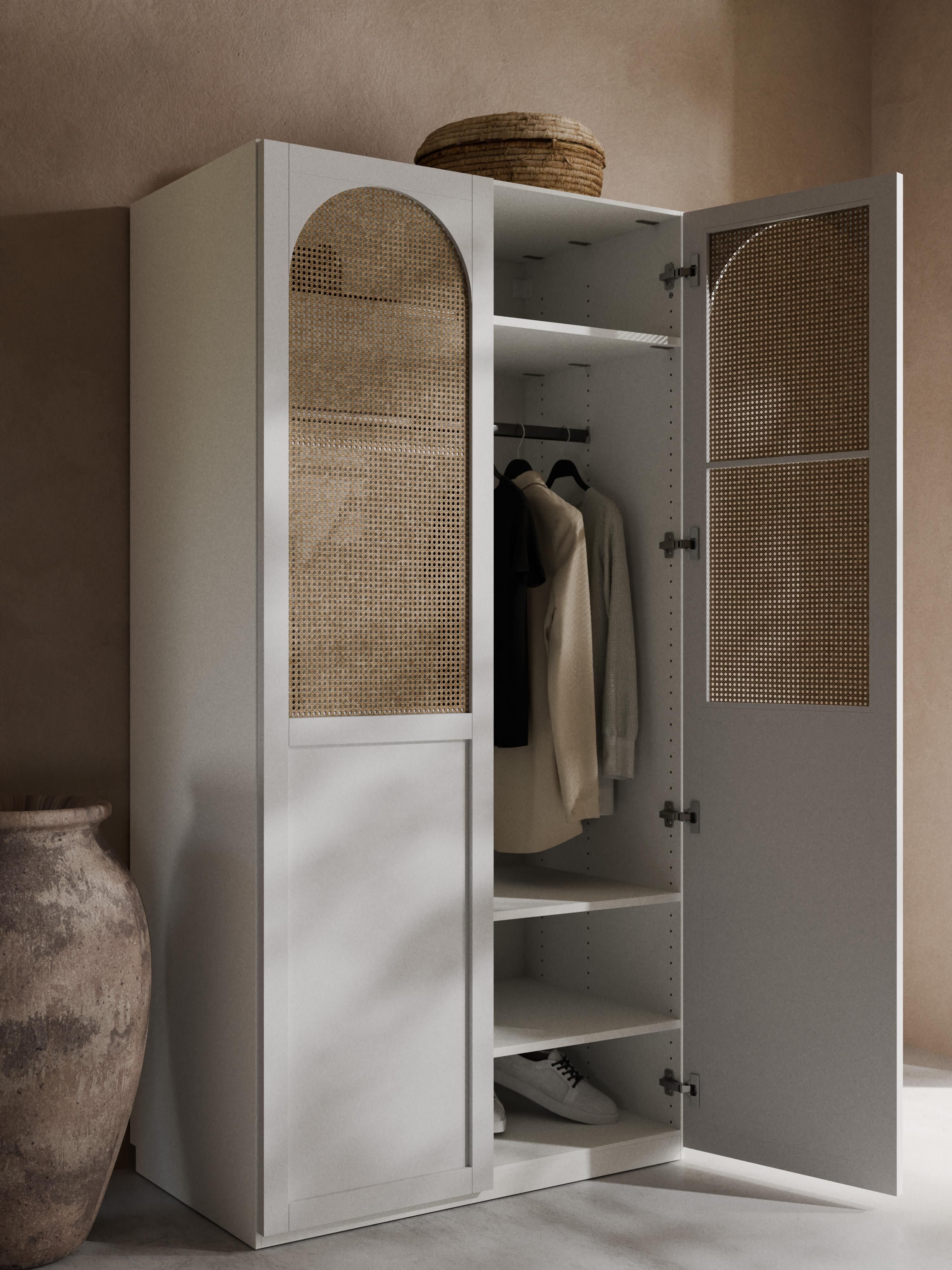 Jeanne Modular Hinged Door Wardrobe, 100 cm Wide, in various sizes